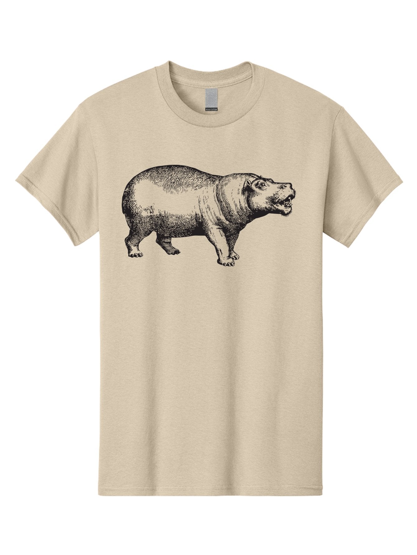 Hippopotamus Men'S Graphic Tee, 100% Cotton, Comfortable Casual Summer Wear, Machine Washable, Hippopotamus, Wild Animal, Large Mammal, Open Mouth, Detailed Illustration, Wildlife, Nature, Safari, River Creature, Angry Animal Aad898 6