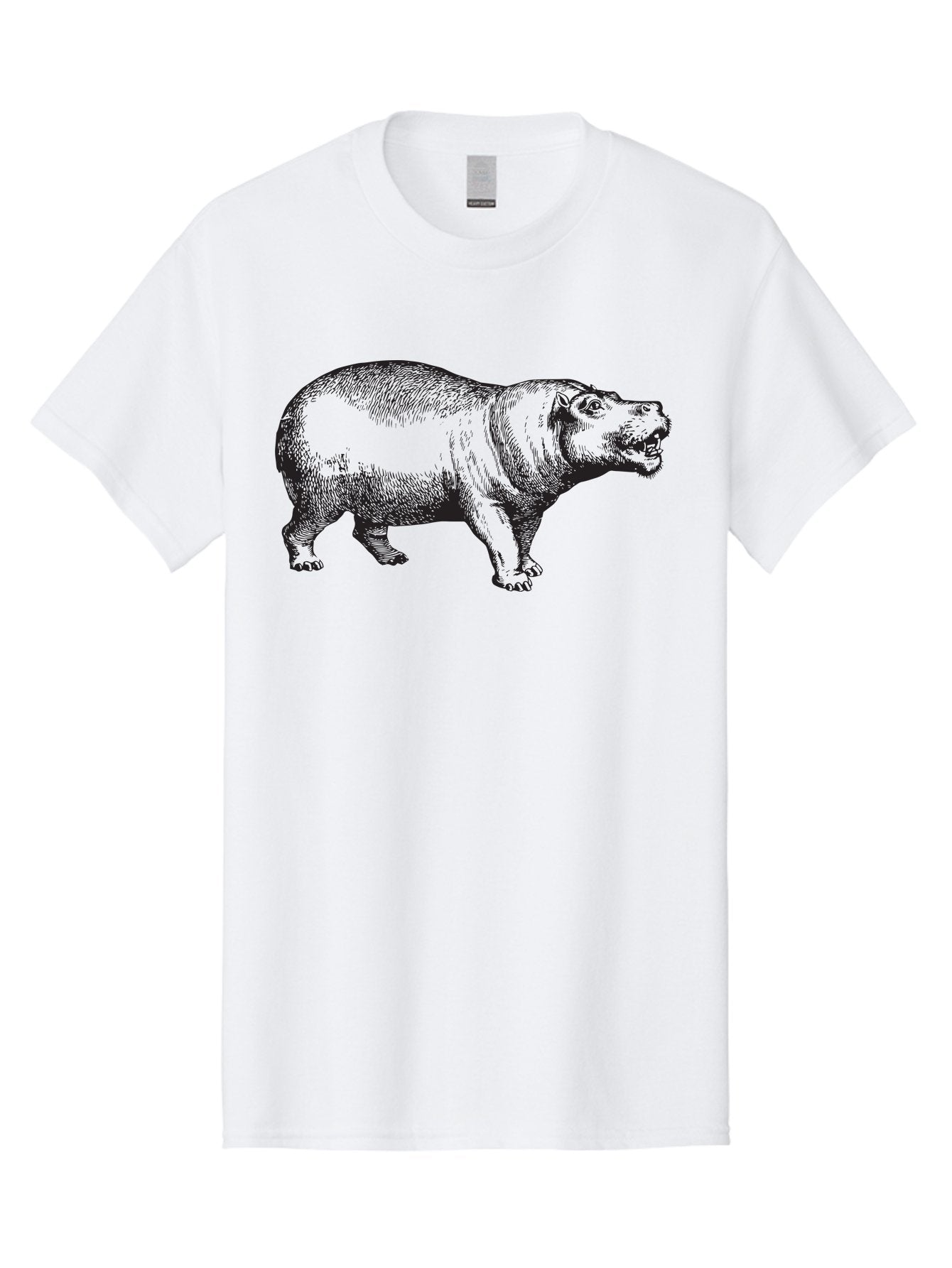 Hippopotamus Men'S Graphic Tee, 100% Cotton, Comfortable Casual Summer Wear, Machine Washable, Hippopotamus, Wild Animal, Large Mammal, Open Mouth, Detailed Illustration, Wildlife, Nature, Safari, River Creature, Angry Animal Aad898 10
