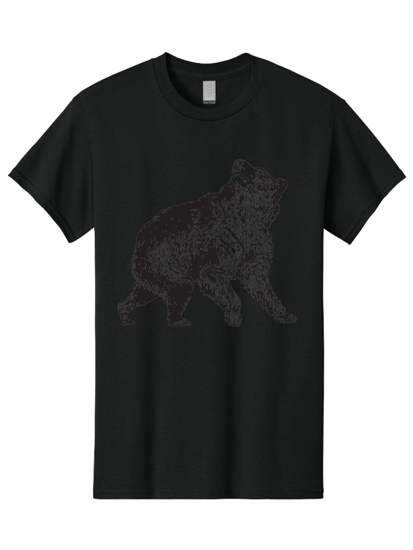Howling-Wolf Men'S Graphic Tee, 100% Cotton, Comfortable Casual Summer Wear, Machine Washable, Bear Howling, Wild Animal, Wildlife Conservation, Furry Mammal, Roaring Bear, Animal Illustration, Wildlife Art Aad899 7