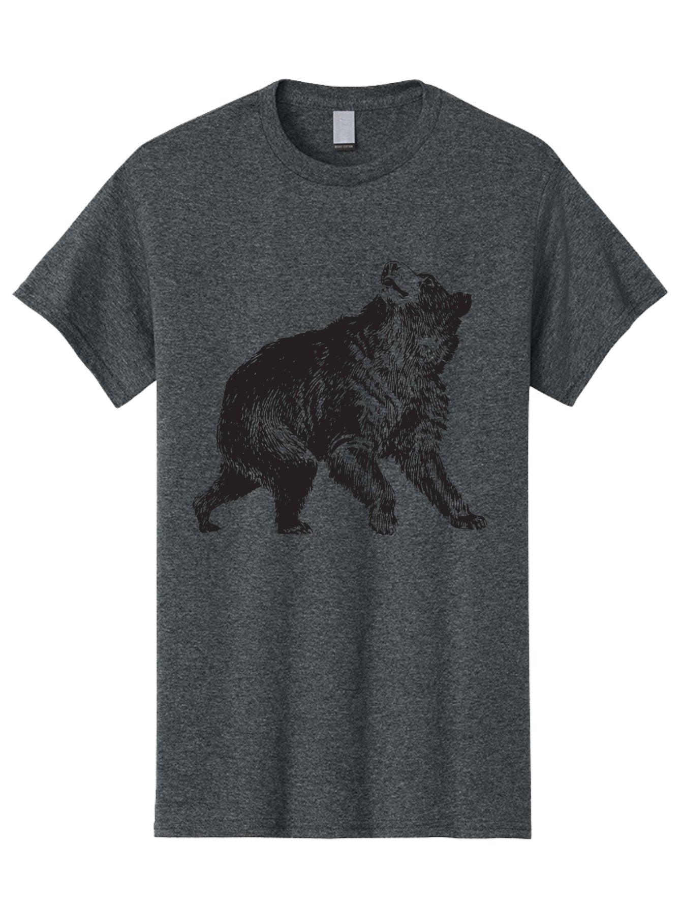 Howling-Wolf Men'S Graphic Tee, 100% Cotton, Comfortable Casual Summer Wear, Machine Washable, Bear Howling, Wild Animal, Wildlife Conservation, Furry Mammal, Roaring Bear, Animal Illustration, Wildlife Art Aad899 9