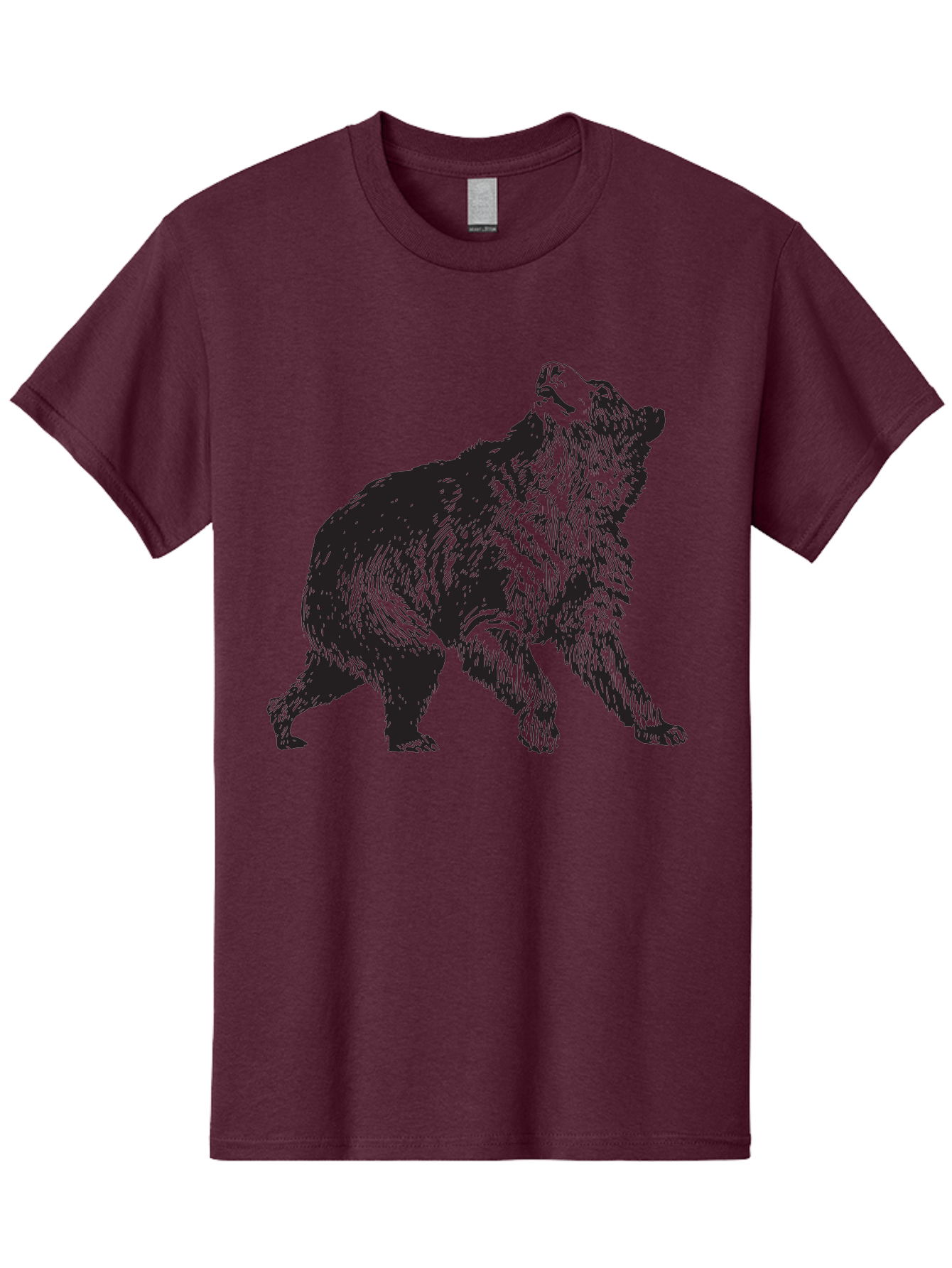 Howling-Wolf Men'S Graphic Tee, 100% Cotton, Comfortable Casual Summer Wear, Machine Washable, Bear Howling, Wild Animal, Wildlife Conservation, Furry Mammal, Roaring Bear, Animal Illustration, Wildlife Art Aad899 25