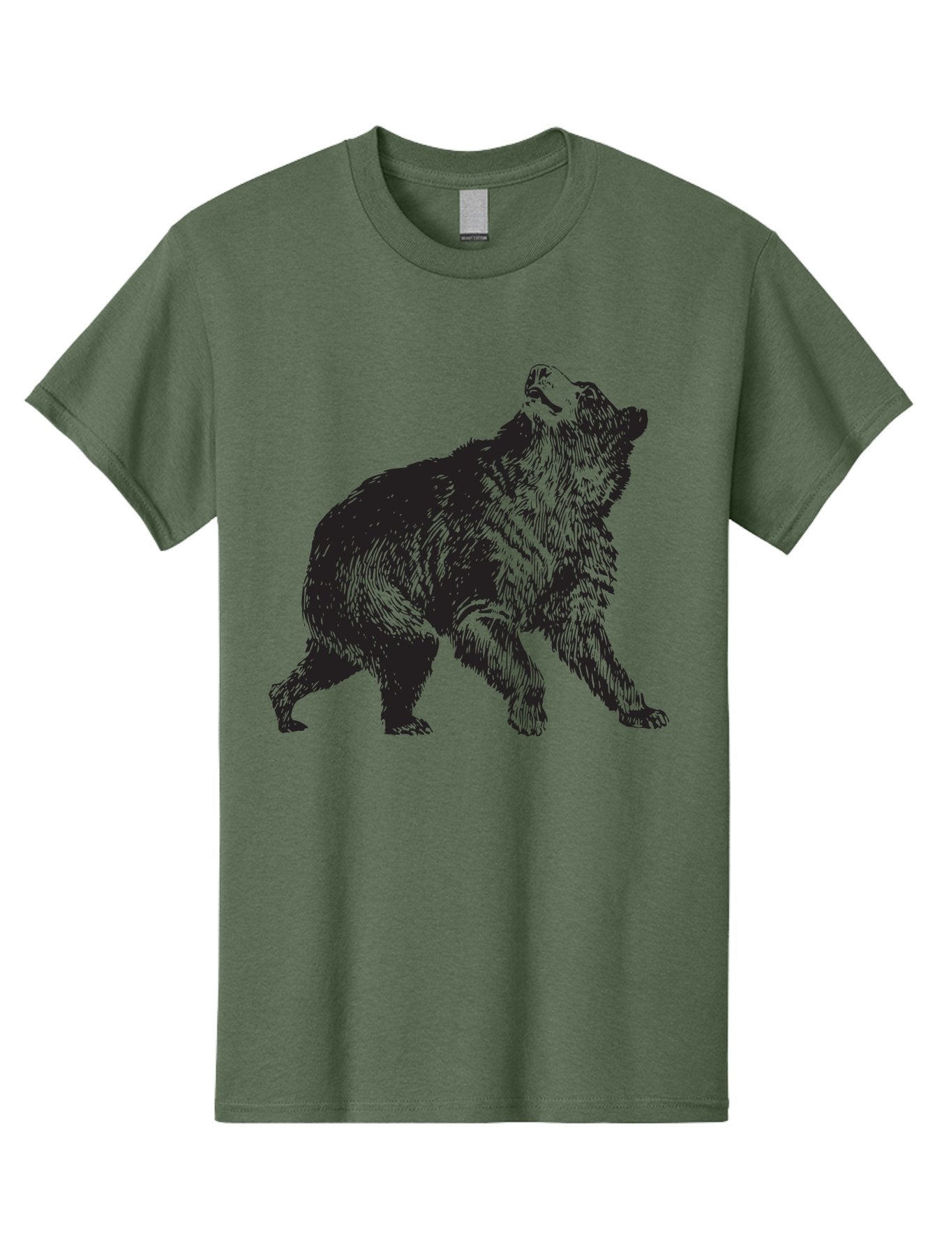 Howling-Wolf Men'S Graphic Tee, 100% Cotton, Comfortable Casual Summer Wear, Machine Washable, Bear Howling, Wild Animal, Wildlife Conservation, Furry Mammal, Roaring Bear, Animal Illustration, Wildlife Art Aad899 15
