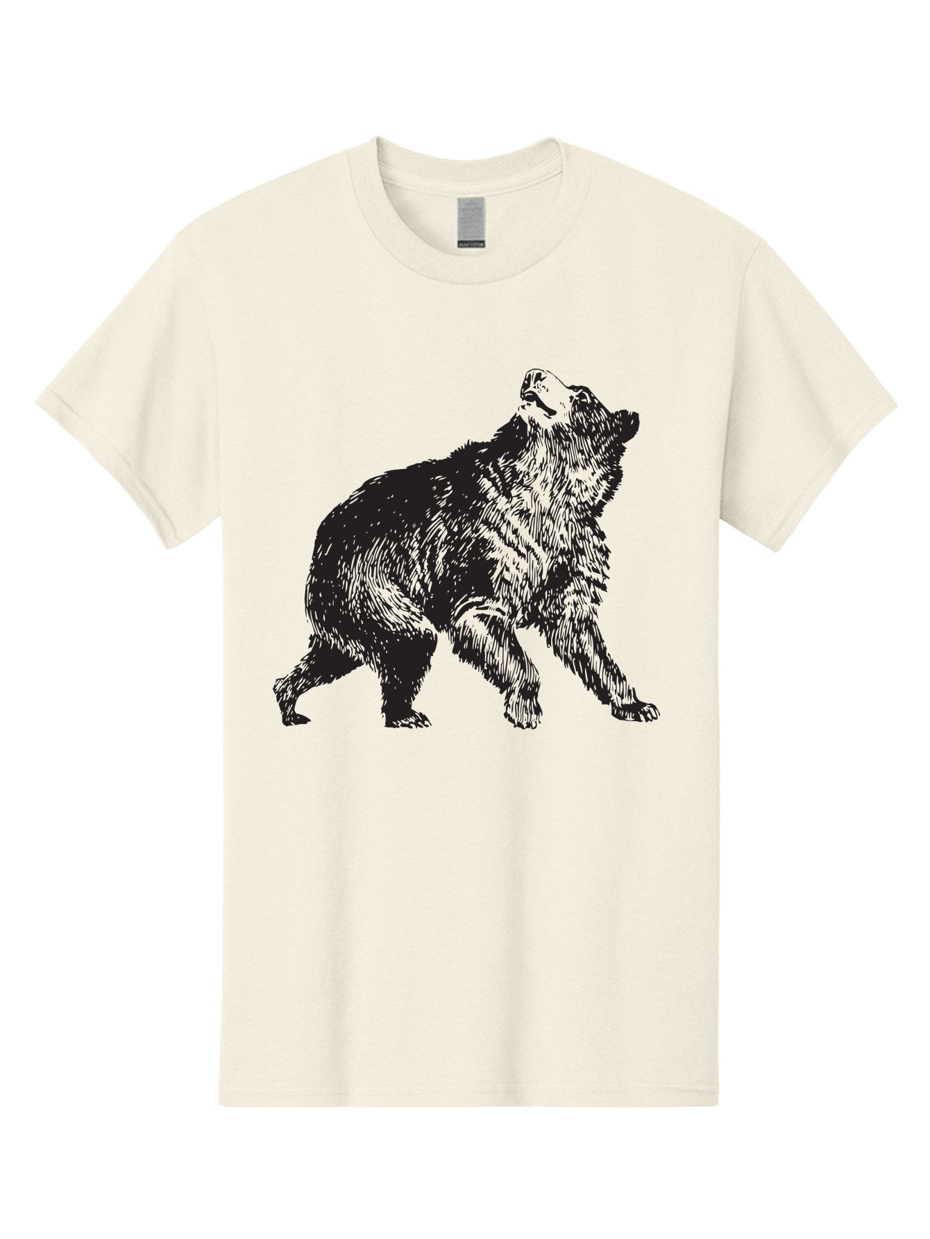 Howling-Wolf Men'S Graphic Tee, 100% Cotton, Comfortable Casual Summer Wear, Machine Washable, Bear Howling, Wild Animal, Wildlife Conservation, Furry Mammal, Roaring Bear, Animal Illustration, Wildlife Art Aad899 14