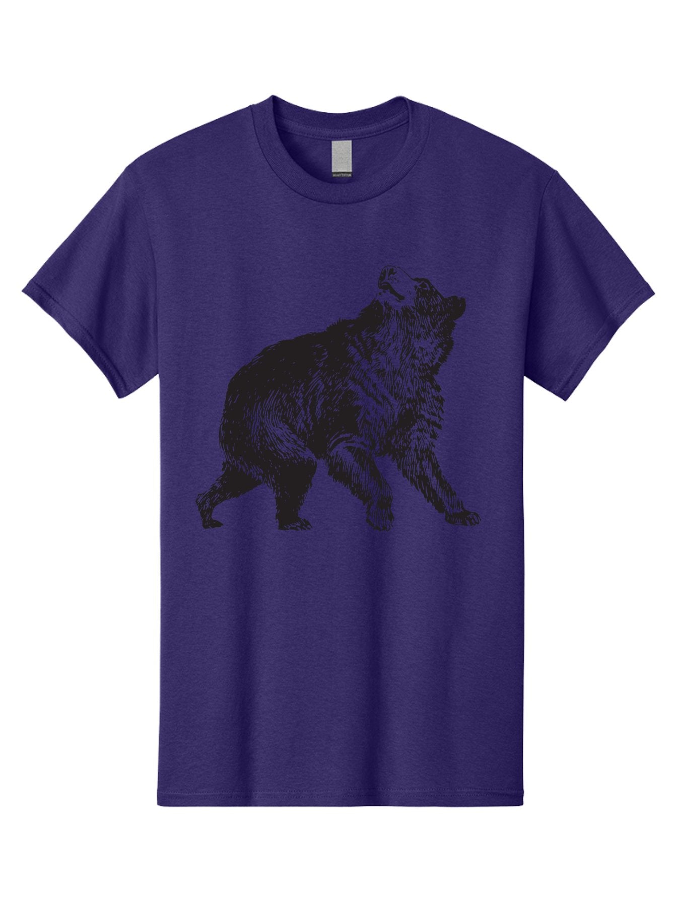Howling-Wolf Men'S Graphic Tee, 100% Cotton, Comfortable Casual Summer Wear, Machine Washable, Bear Howling, Wild Animal, Wildlife Conservation, Furry Mammal, Roaring Bear, Animal Illustration, Wildlife Art Aad899 8