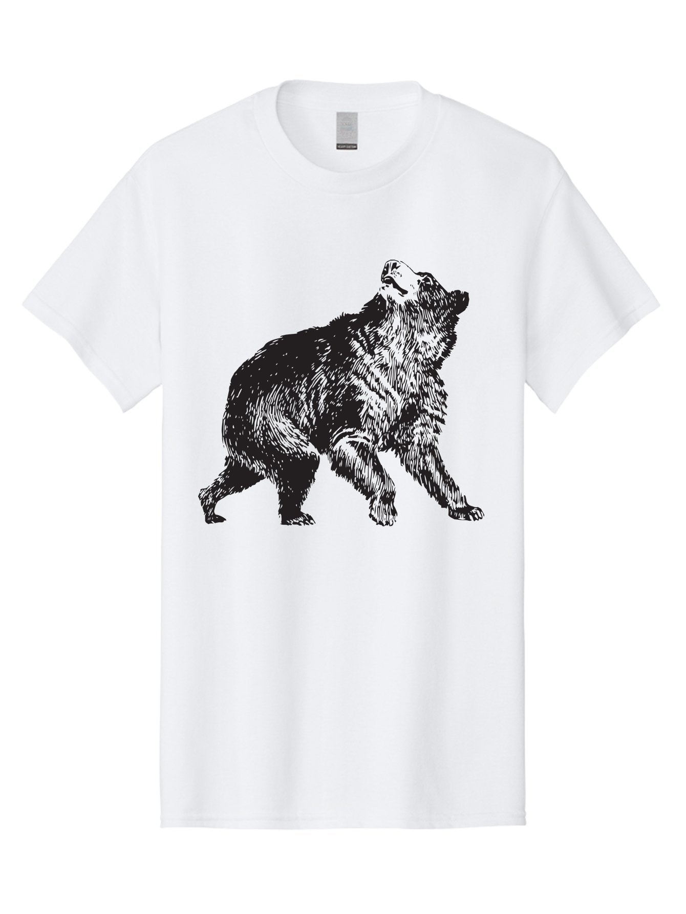 Howling-Wolf Men'S Graphic Tee, 100% Cotton, Comfortable Casual Summer Wear, Machine Washable, Bear Howling, Wild Animal, Wildlife Conservation, Furry Mammal, Roaring Bear, Animal Illustration, Wildlife Art Aad899 12