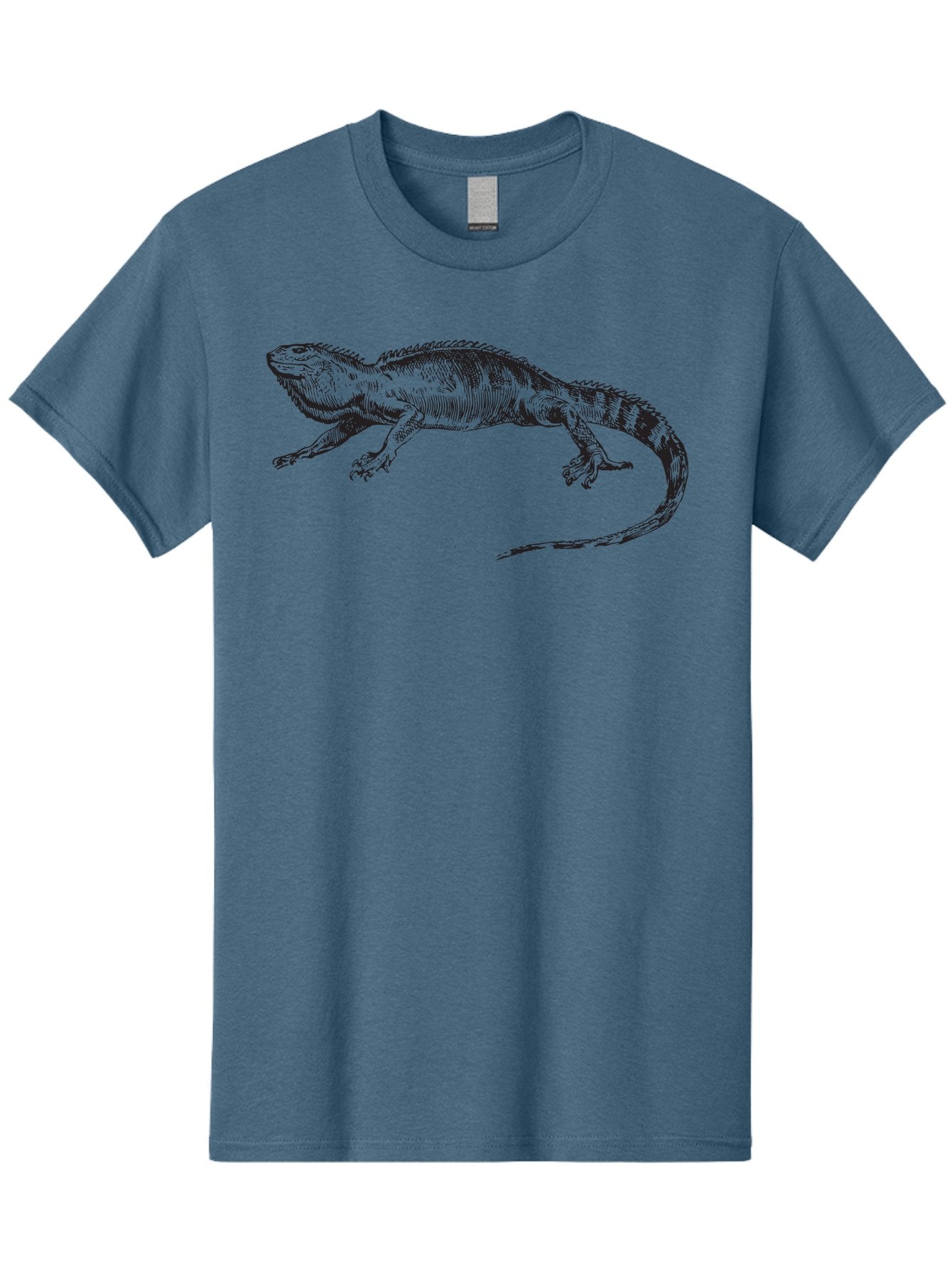 Iguana Men'S Graphic Tee, 100% Cotton, Comfortable Casual Summer Wear, Machine Washable, Lizard, Reptile, Wildlife, Animal Illustration, Detailed Drawing, Scaled Creature, Tail, Claws, Vintage Art Aad900 5