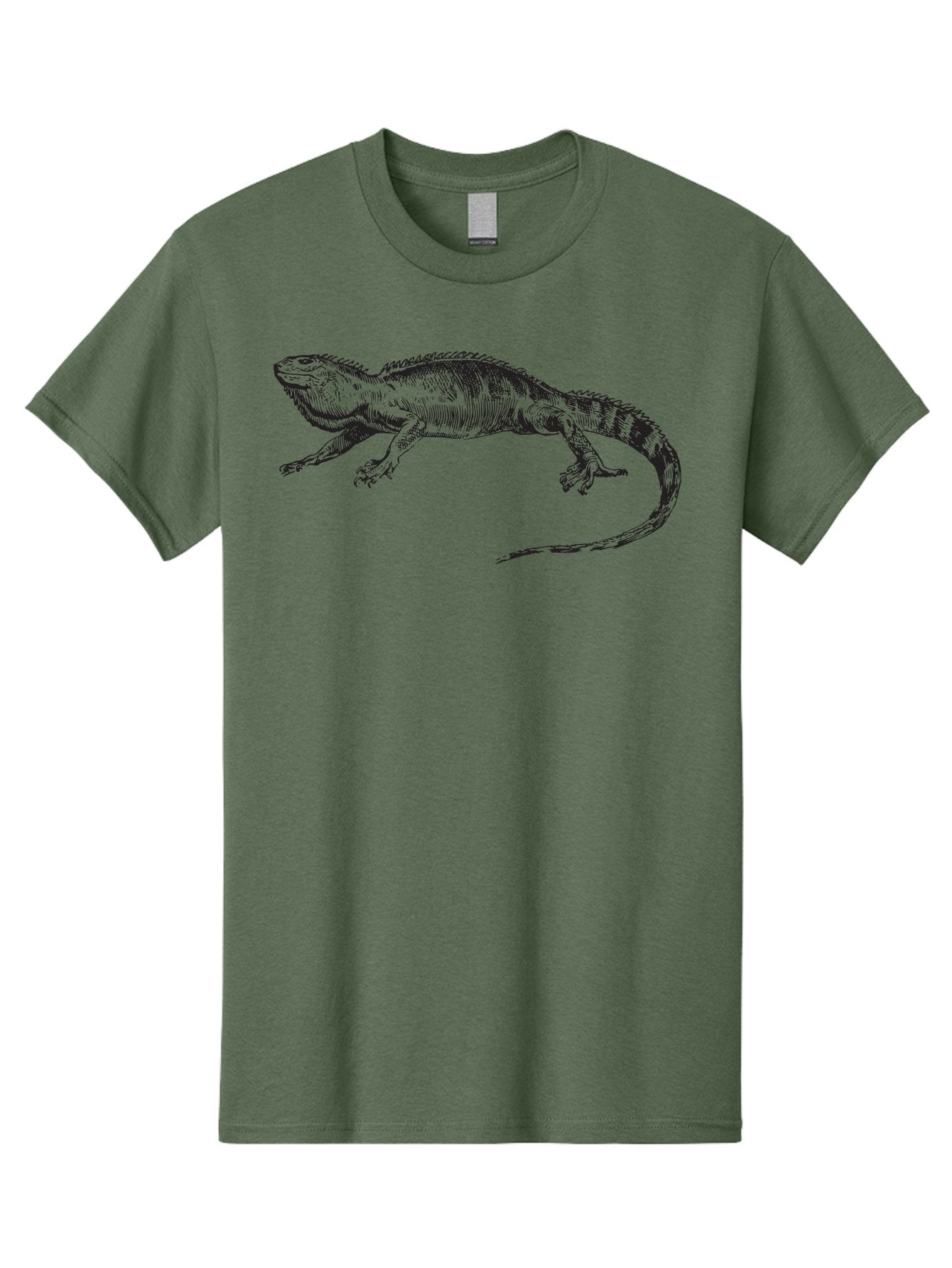 Iguana Men'S Graphic Tee, 100% Cotton, Comfortable Casual Summer Wear, Machine Washable, Lizard, Reptile, Wildlife, Animal Illustration, Detailed Drawing, Scaled Creature, Tail, Claws, Vintage Art Aad900 11
