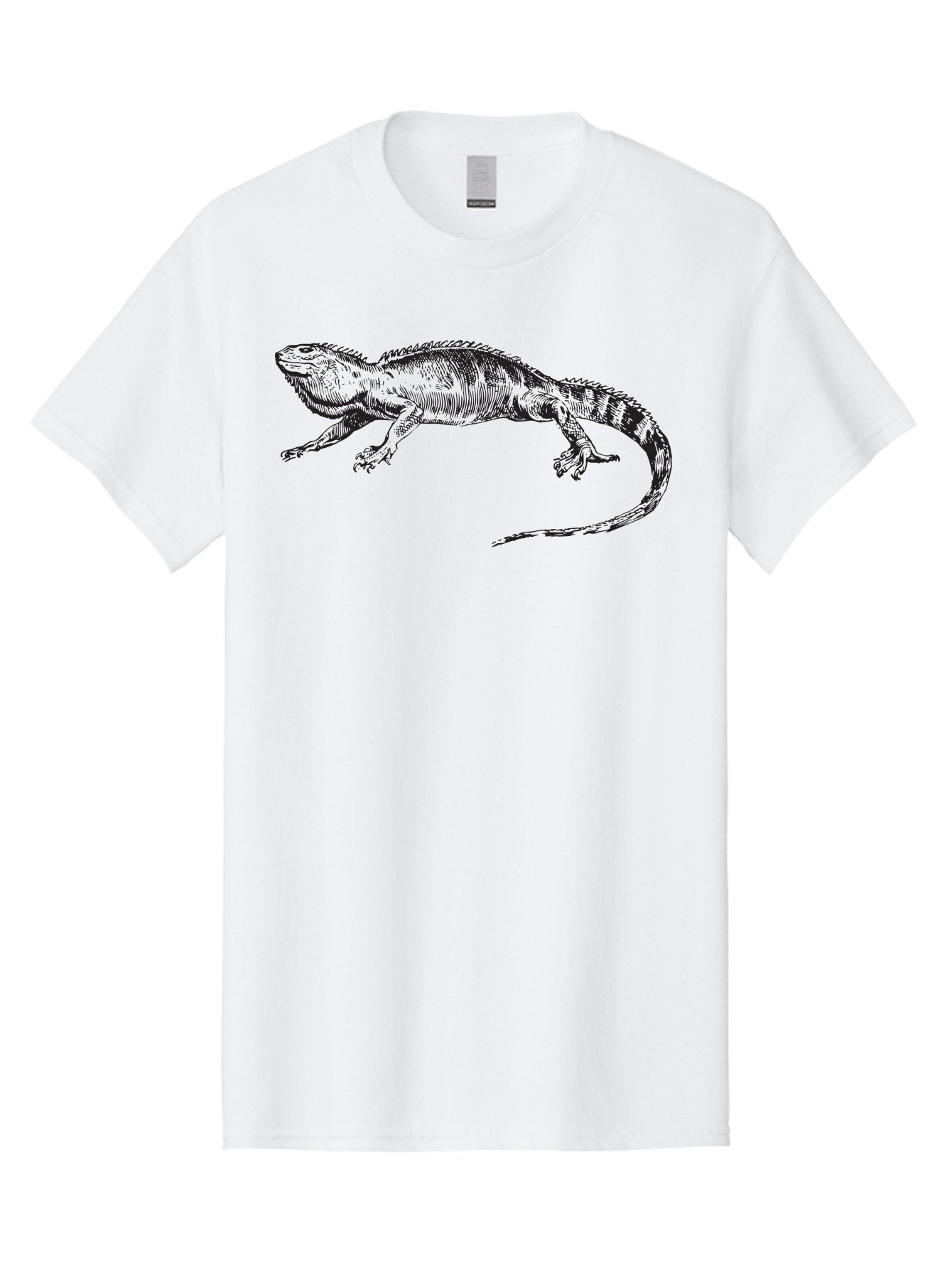 Iguana Men'S Graphic Tee, 100% Cotton, Comfortable Casual Summer Wear, Machine Washable, Lizard, Reptile, Wildlife, Animal Illustration, Detailed Drawing, Scaled Creature, Tail, Claws, Vintage Art Aad900 4