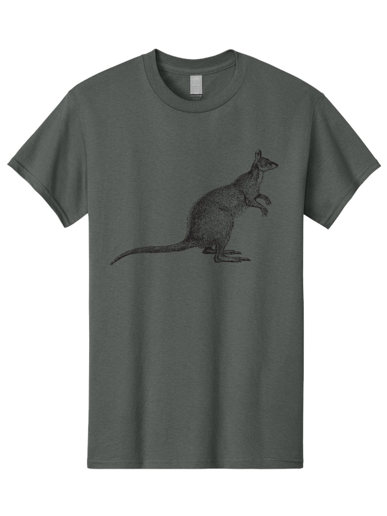 Kangaroo-1 Men'S Graphic Tee, 100% Cotton, Comfortable Casual Summer Wear, Machine Washable, Kangaroo Illustration, Marsupial Drawing, Wildlife Art, Australian Animal, Sketch Style, Furry Texture, Animal Portrait, Kangaroo Graphics Aad901 13