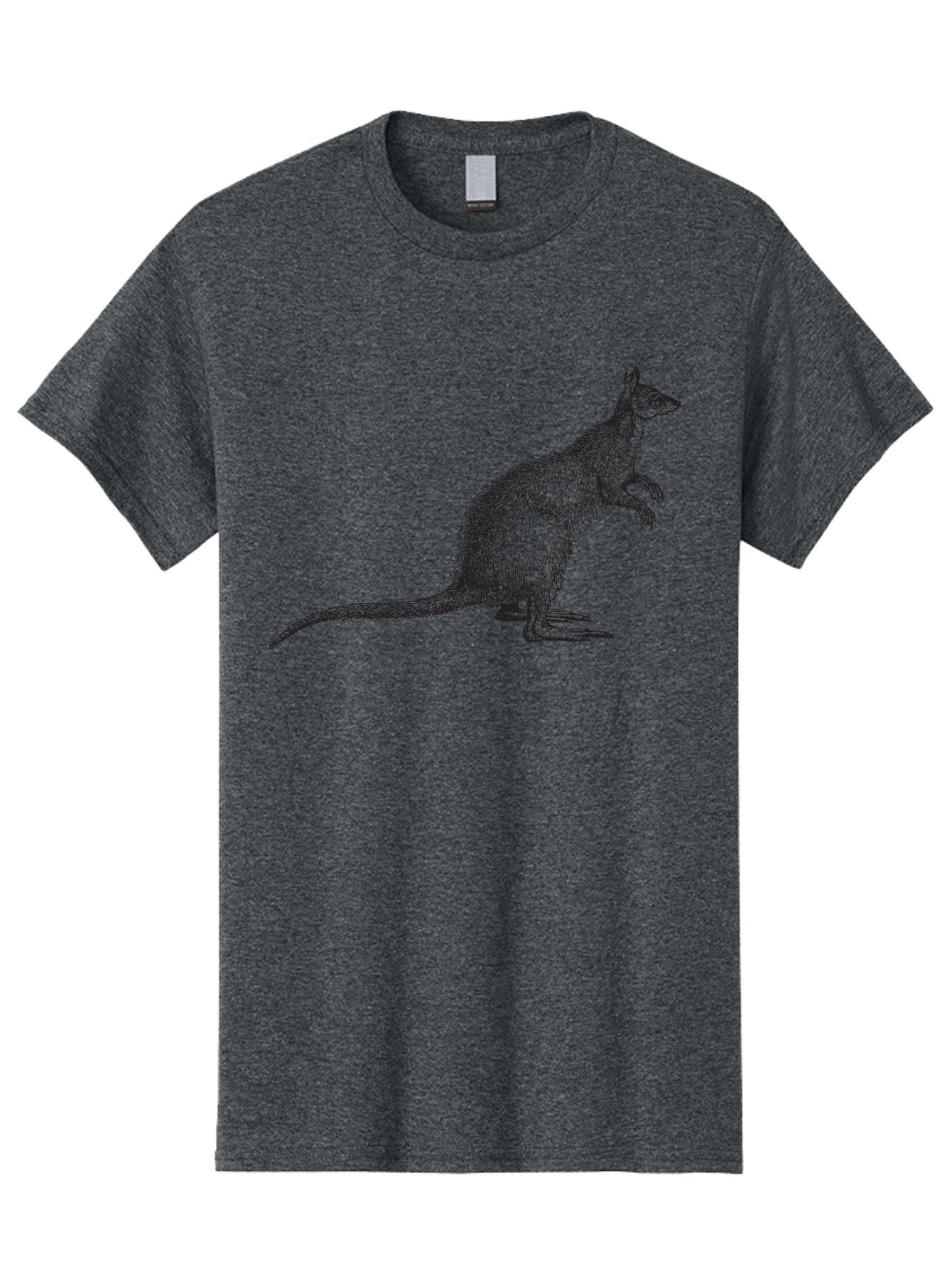 Kangaroo-1 Men'S Graphic Tee, 100% Cotton, Comfortable Casual Summer Wear, Machine Washable, Kangaroo Illustration, Marsupial Drawing, Wildlife Art, Australian Animal, Sketch Style, Furry Texture, Animal Portrait, Kangaroo Graphics Aad901 11
