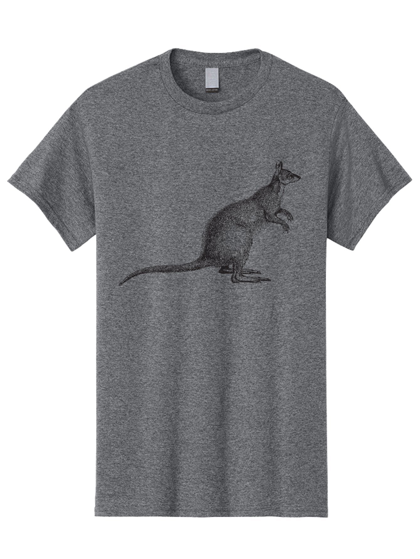 Kangaroo-1 Men'S Graphic Tee, 100% Cotton, Comfortable Casual Summer Wear, Machine Washable, Kangaroo Illustration, Marsupial Drawing, Wildlife Art, Australian Animal, Sketch Style, Furry Texture, Animal Portrait, Kangaroo Graphics Aad901 3