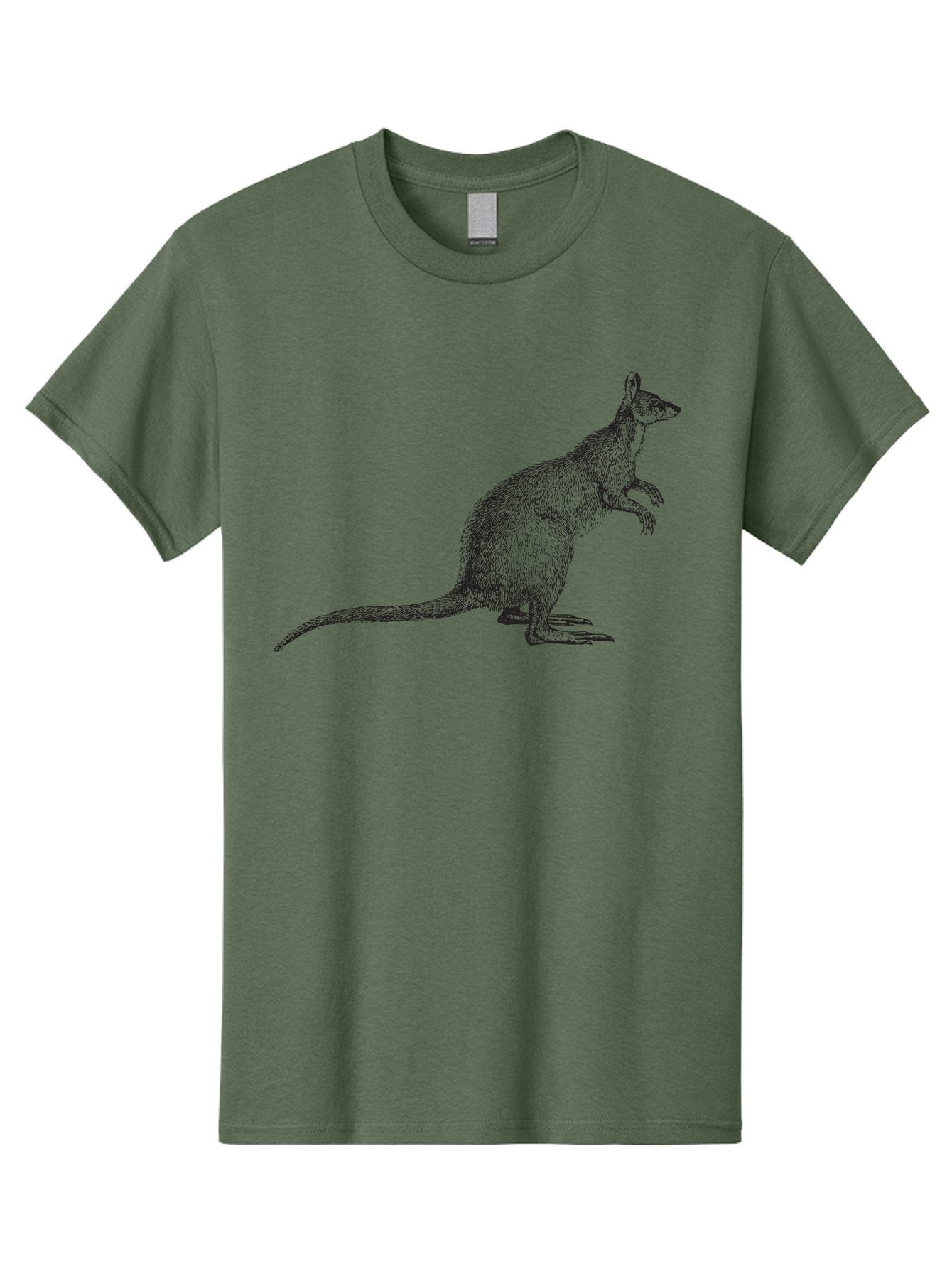 Kangaroo-1 Men'S Graphic Tee, 100% Cotton, Comfortable Casual Summer Wear, Machine Washable, Kangaroo Illustration, Marsupial Drawing, Wildlife Art, Australian Animal, Sketch Style, Furry Texture, Animal Portrait, Kangaroo Graphics Aad901 7