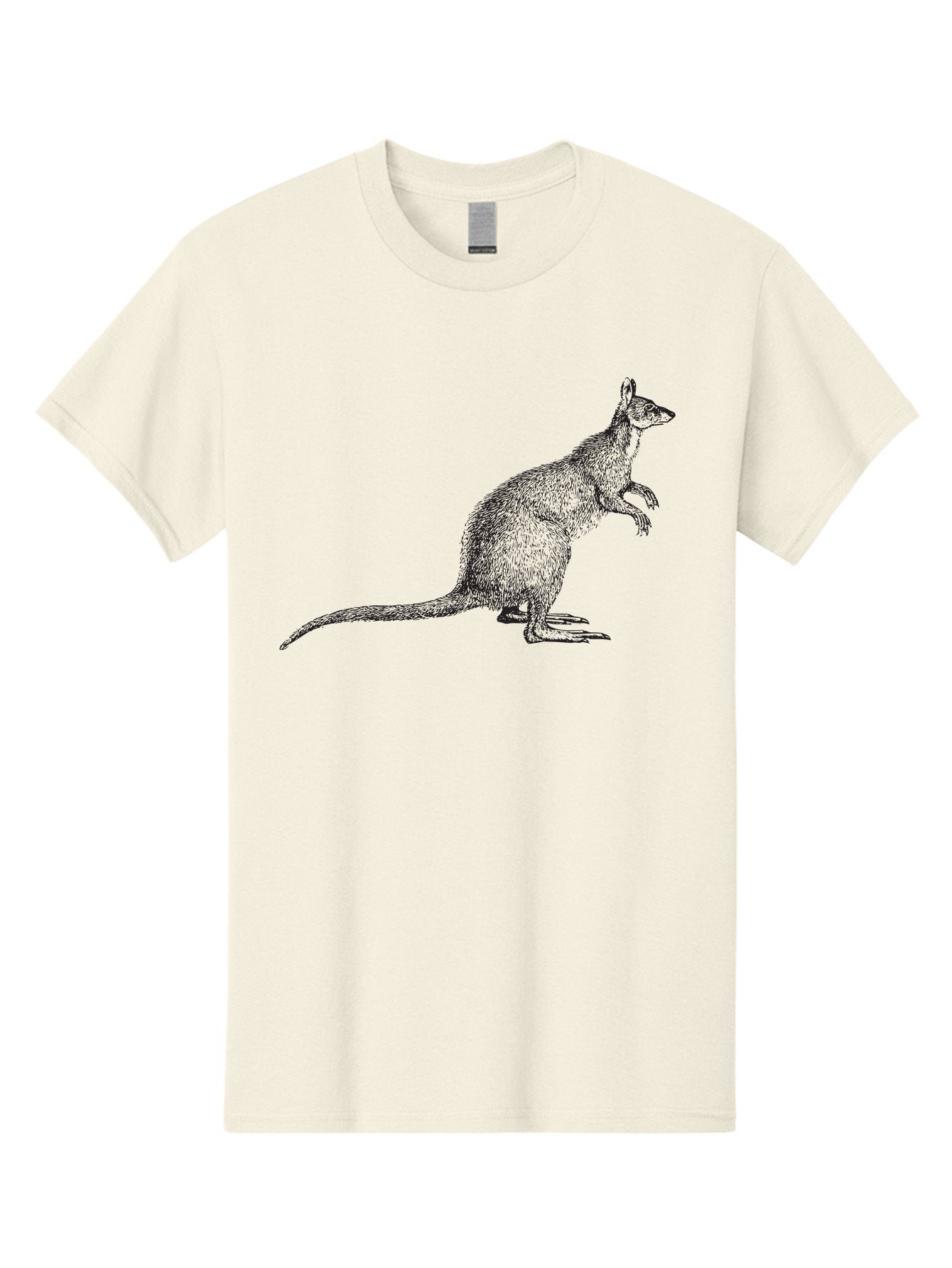 Kangaroo-1 Men'S Graphic Tee, 100% Cotton, Comfortable Casual Summer Wear, Machine Washable, Kangaroo Illustration, Marsupial Drawing, Wildlife Art, Australian Animal, Sketch Style, Furry Texture, Animal Portrait, Kangaroo Graphics Aad901 5