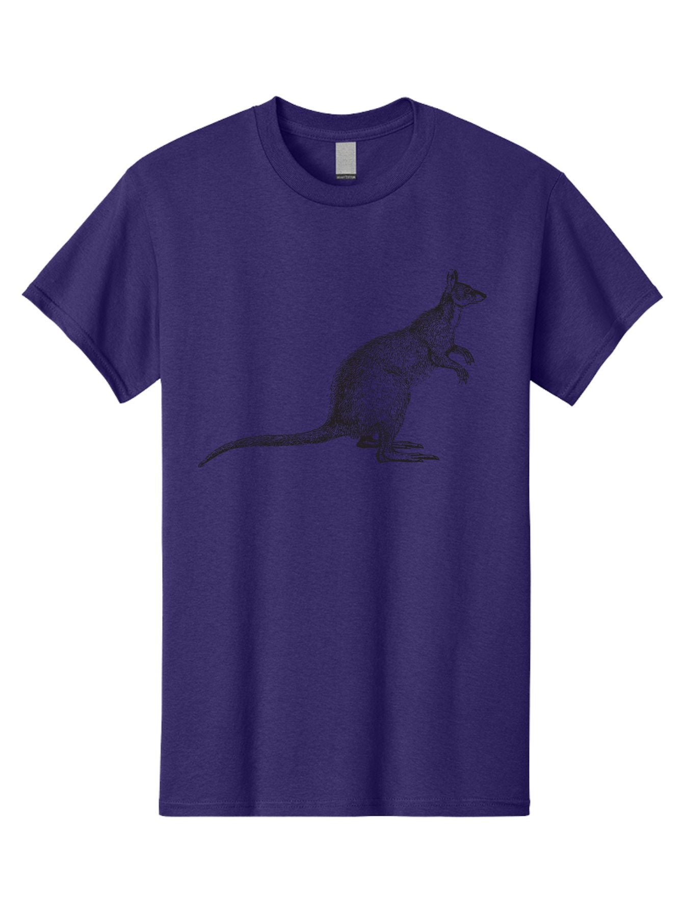 Kangaroo-1 Men'S Graphic Tee, 100% Cotton, Comfortable Casual Summer Wear, Machine Washable, Kangaroo Illustration, Marsupial Drawing, Wildlife Art, Australian Animal, Sketch Style, Furry Texture, Animal Portrait, Kangaroo Graphics Aad901 12