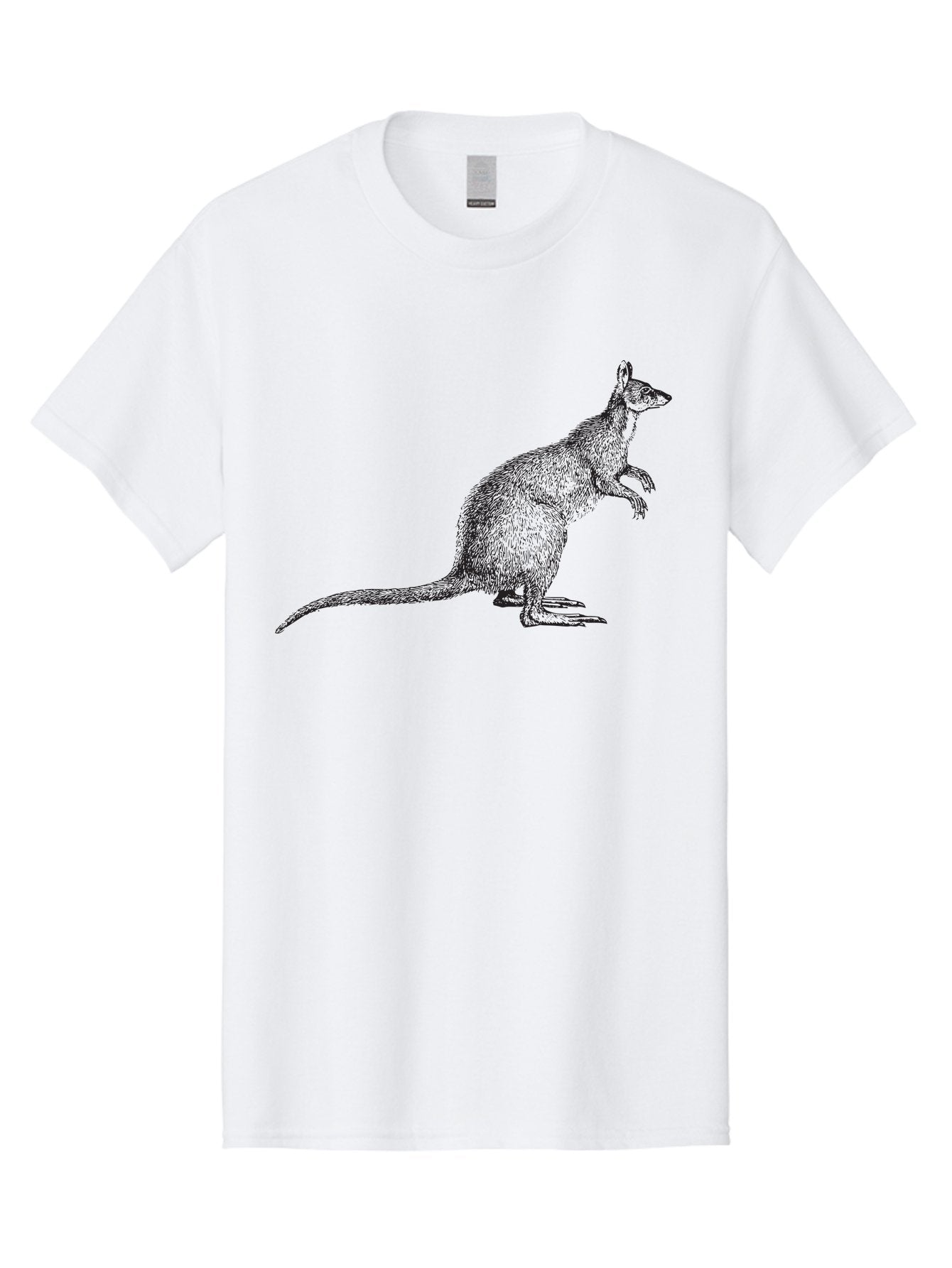 Kangaroo-1 Men'S Graphic Tee, 100% Cotton, Comfortable Casual Summer Wear, Machine Washable, Kangaroo Illustration, Marsupial Drawing, Wildlife Art, Australian Animal, Sketch Style, Furry Texture, Animal Portrait, Kangaroo Graphics Aad901 15
