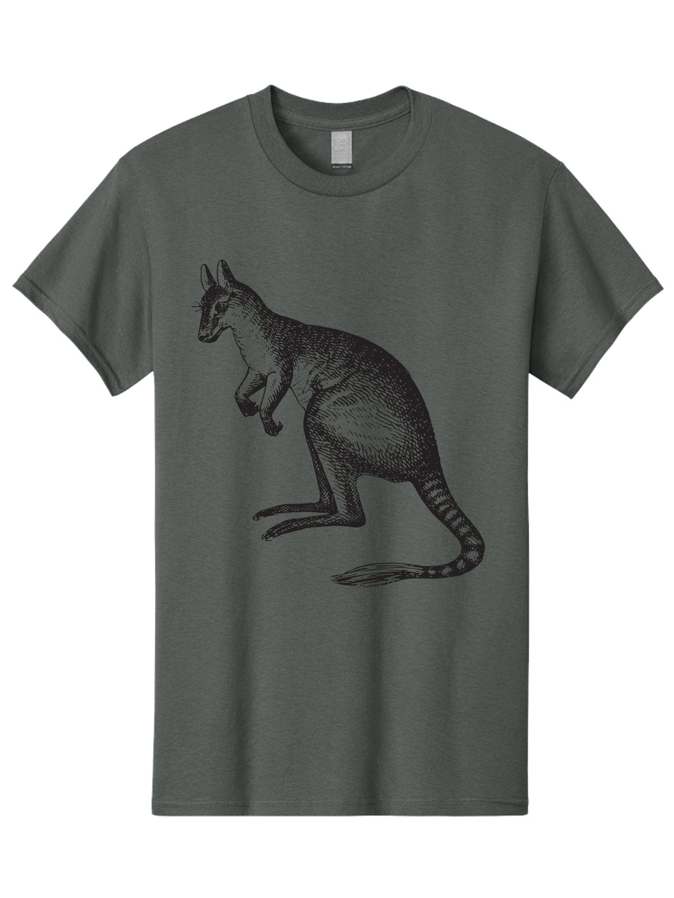 Kangaroo Men'S Graphic Tee, 100% Cotton, Comfortable Casual Summer Wear, Machine Washable, Kangaroo Illustration, Marsupial Animal, Wildlife Art, Australian Fauna, Hopping Kangaroo, Wildlife Illustration, Animal Drawing Aad902