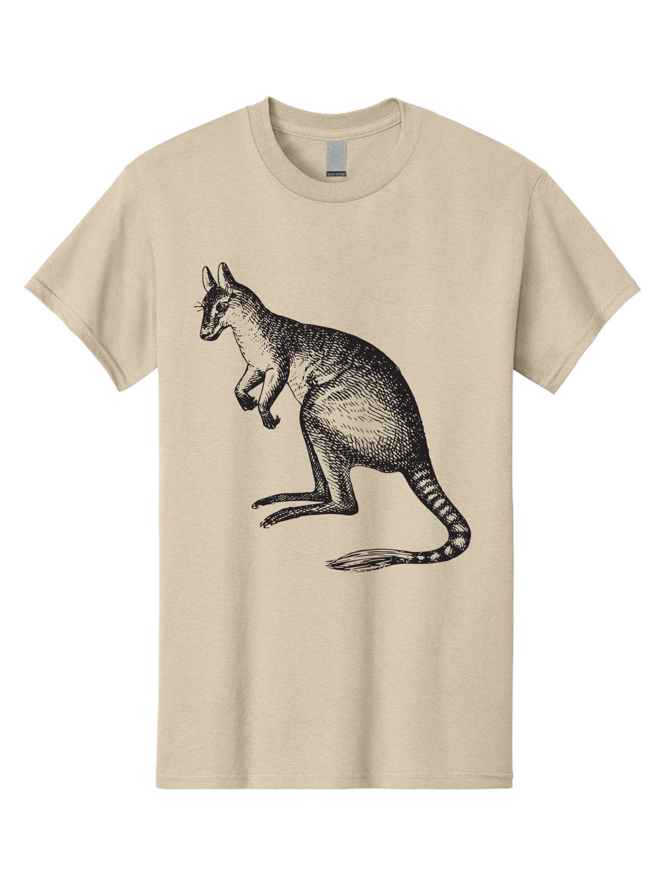Kangaroo Men'S Graphic Tee, 100% Cotton, Comfortable Casual Summer Wear, Machine Washable, Kangaroo Illustration, Marsupial Animal, Wildlife Art, Australian Fauna, Hopping Kangaroo, Wildlife Illustration, Animal Drawing Aad902 3