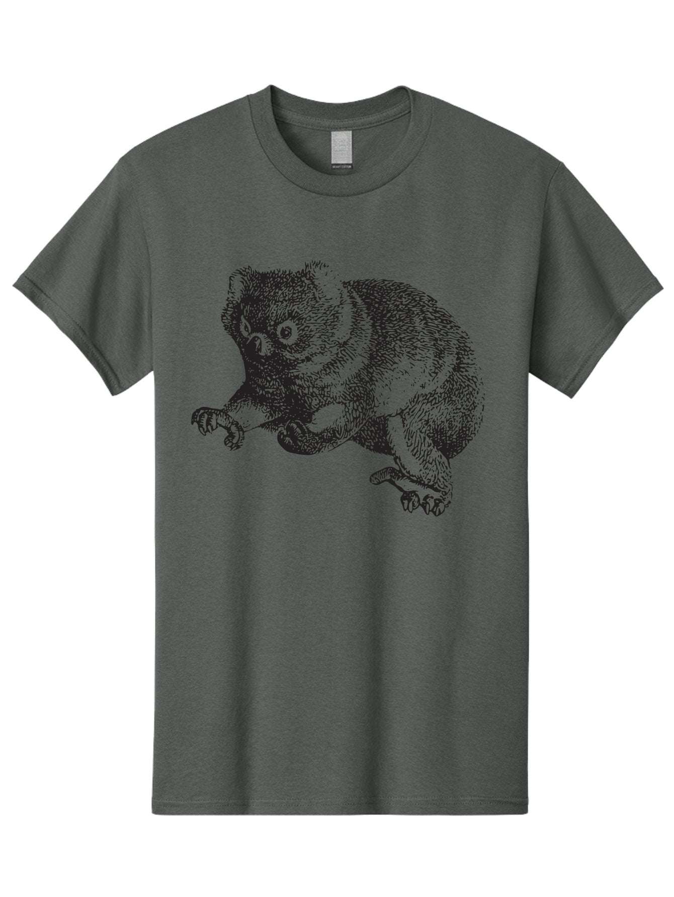 Koala Men'S Graphic Tee, 100% Cotton, Comfortable Casual Summer Wear, Machine Washable, Koala Illustration, Marsupial Animal, Wildlife Art, Australian Native, Cute Creature, Sketch Drawing, Detailed Texture, Furry Mammal, Wildlife Conservation Aad903 4