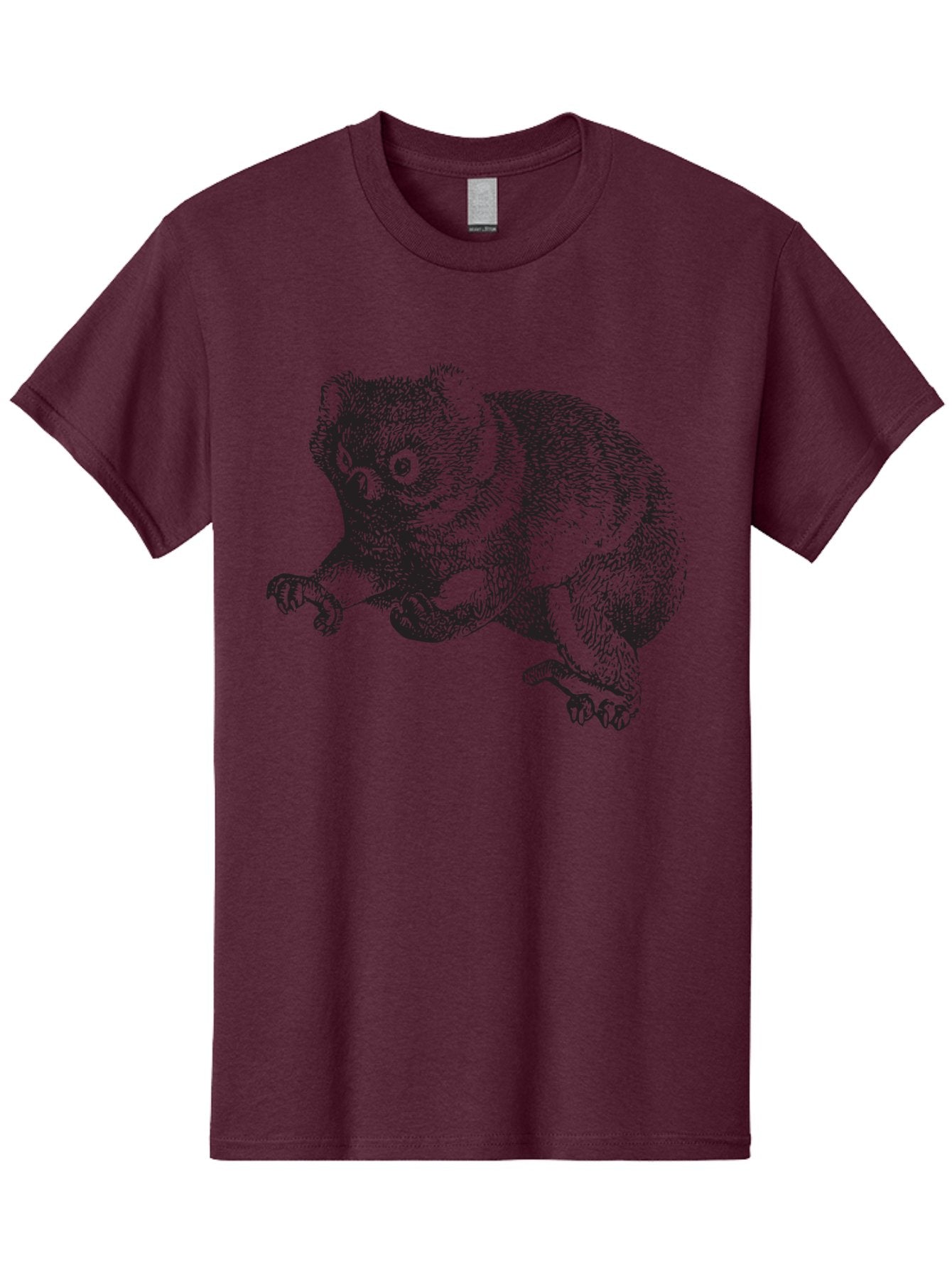 Koala Men'S Graphic Tee, 100% Cotton, Comfortable Casual Summer Wear, Machine Washable, Koala Illustration, Marsupial Animal, Wildlife Art, Australian Native, Cute Creature, Sketch Drawing, Detailed Texture, Furry Mammal, Wildlife Conservation Aad903