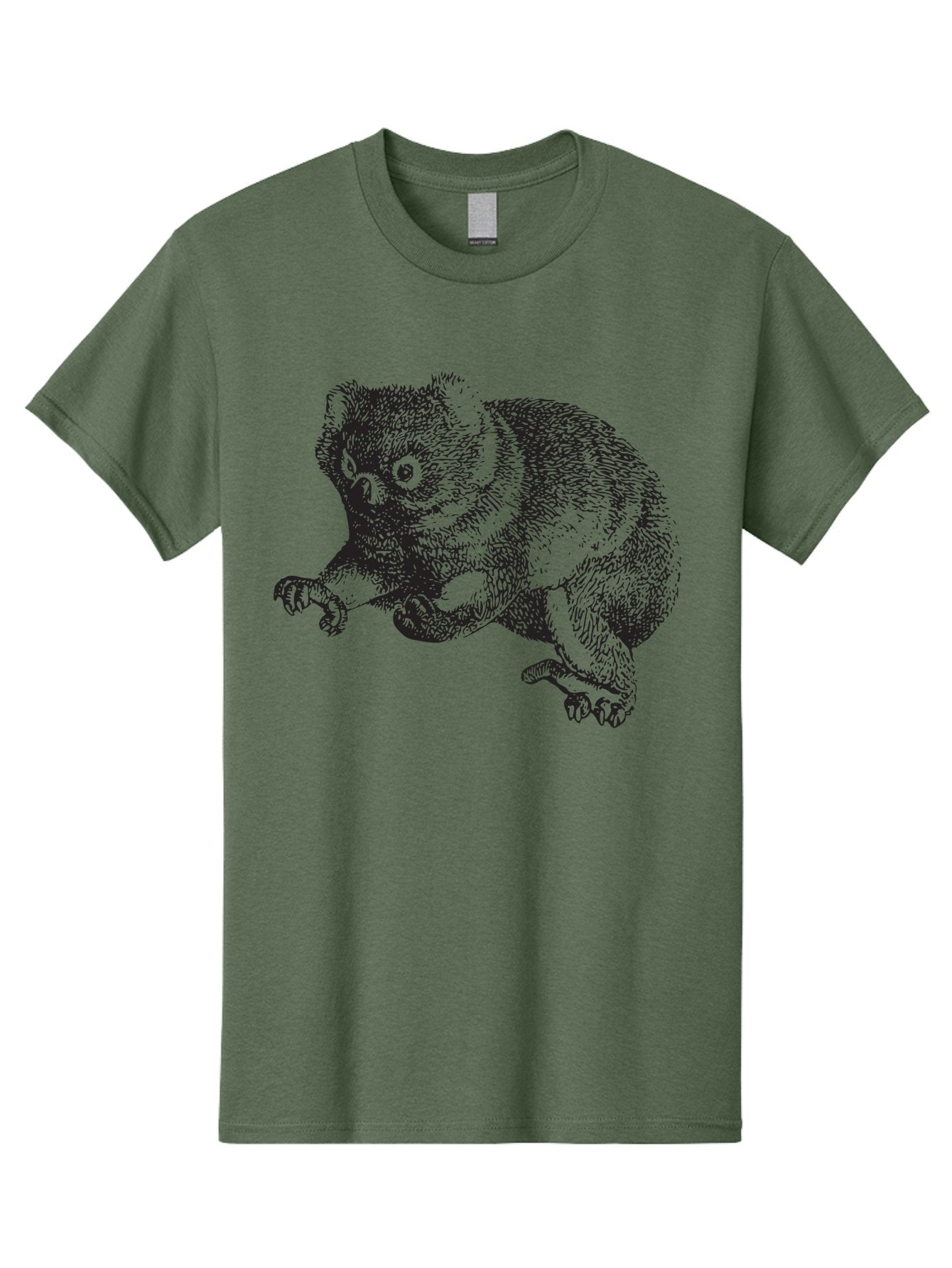 Koala Men'S Graphic Tee, 100% Cotton, Comfortable Casual Summer Wear, Machine Washable, Koala Illustration, Marsupial Animal, Wildlife Art, Australian Native, Cute Creature, Sketch Drawing, Detailed Texture, Furry Mammal, Wildlife Conservation Aad903