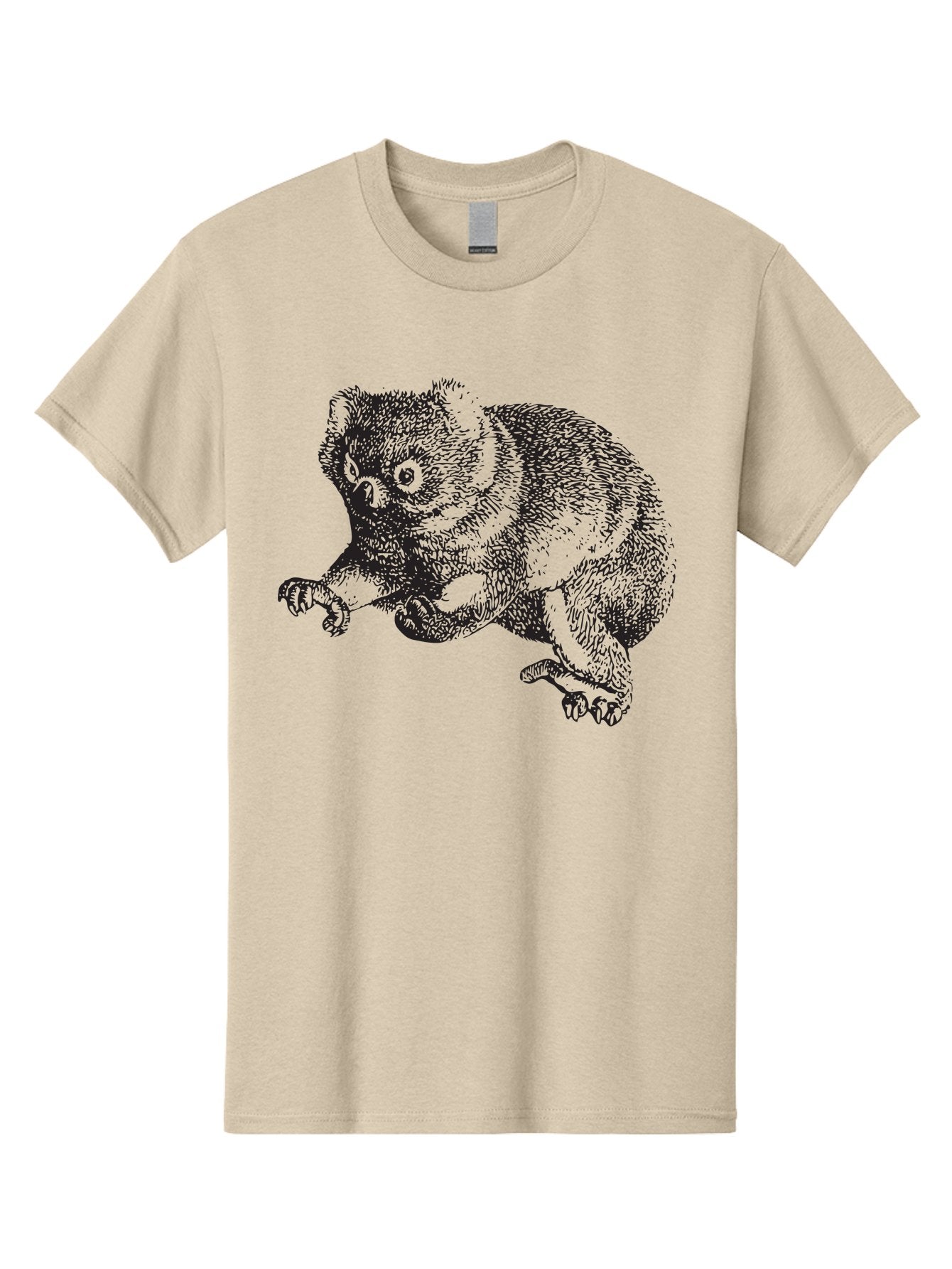 Koala Men'S Graphic Tee, 100% Cotton, Comfortable Casual Summer Wear, Machine Washable, Koala Illustration, Marsupial Animal, Wildlife Art, Australian Native, Cute Creature, Sketch Drawing, Detailed Texture, Furry Mammal, Wildlife Conservation Aad903 11