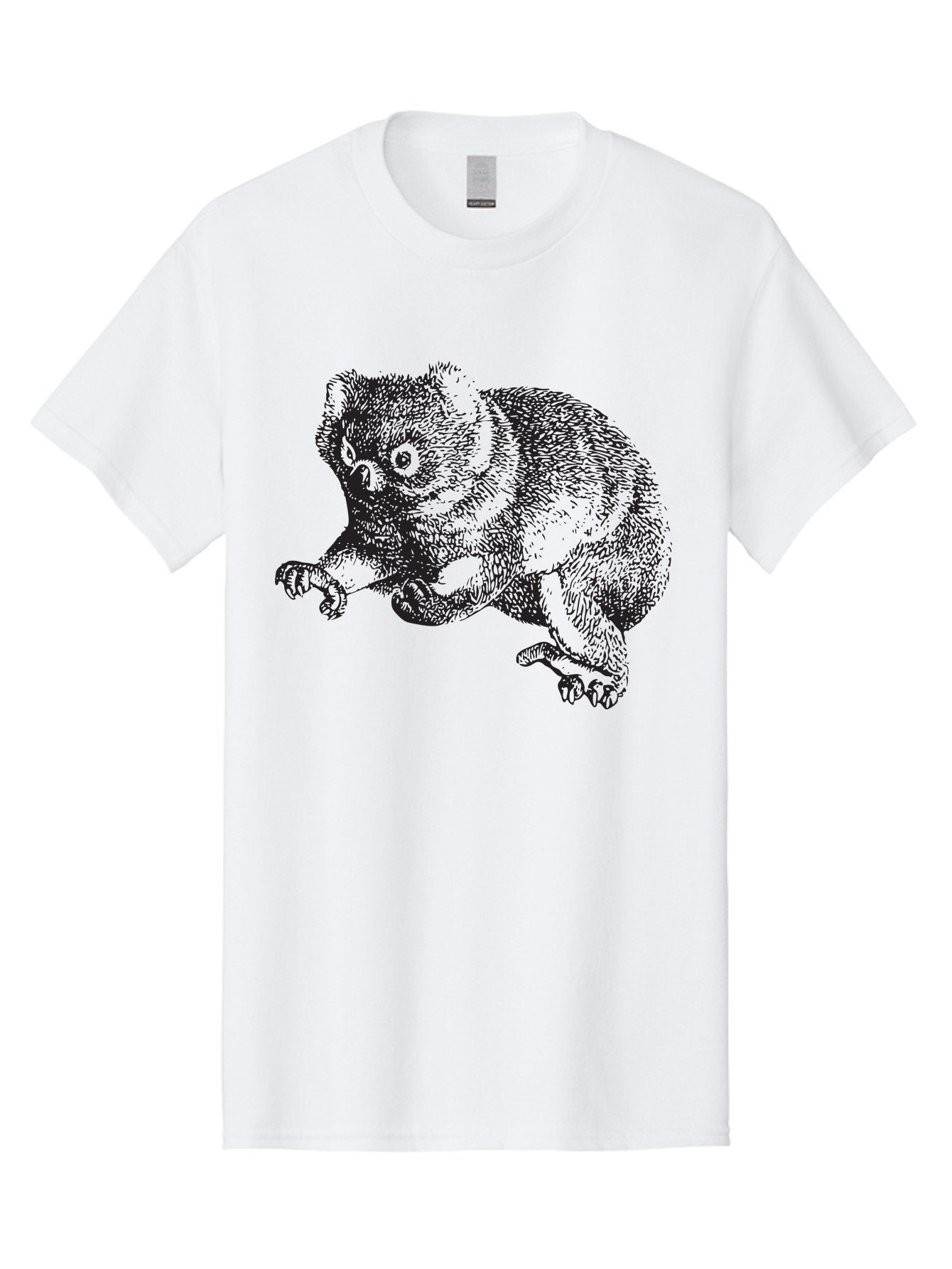 Koala Men'S Graphic Tee, 100% Cotton, Comfortable Casual Summer Wear, Machine Washable, Koala Illustration, Marsupial Animal, Wildlife Art, Australian Native, Cute Creature, Sketch Drawing, Detailed Texture, Furry Mammal, Wildlife Conservation Aad903 7
