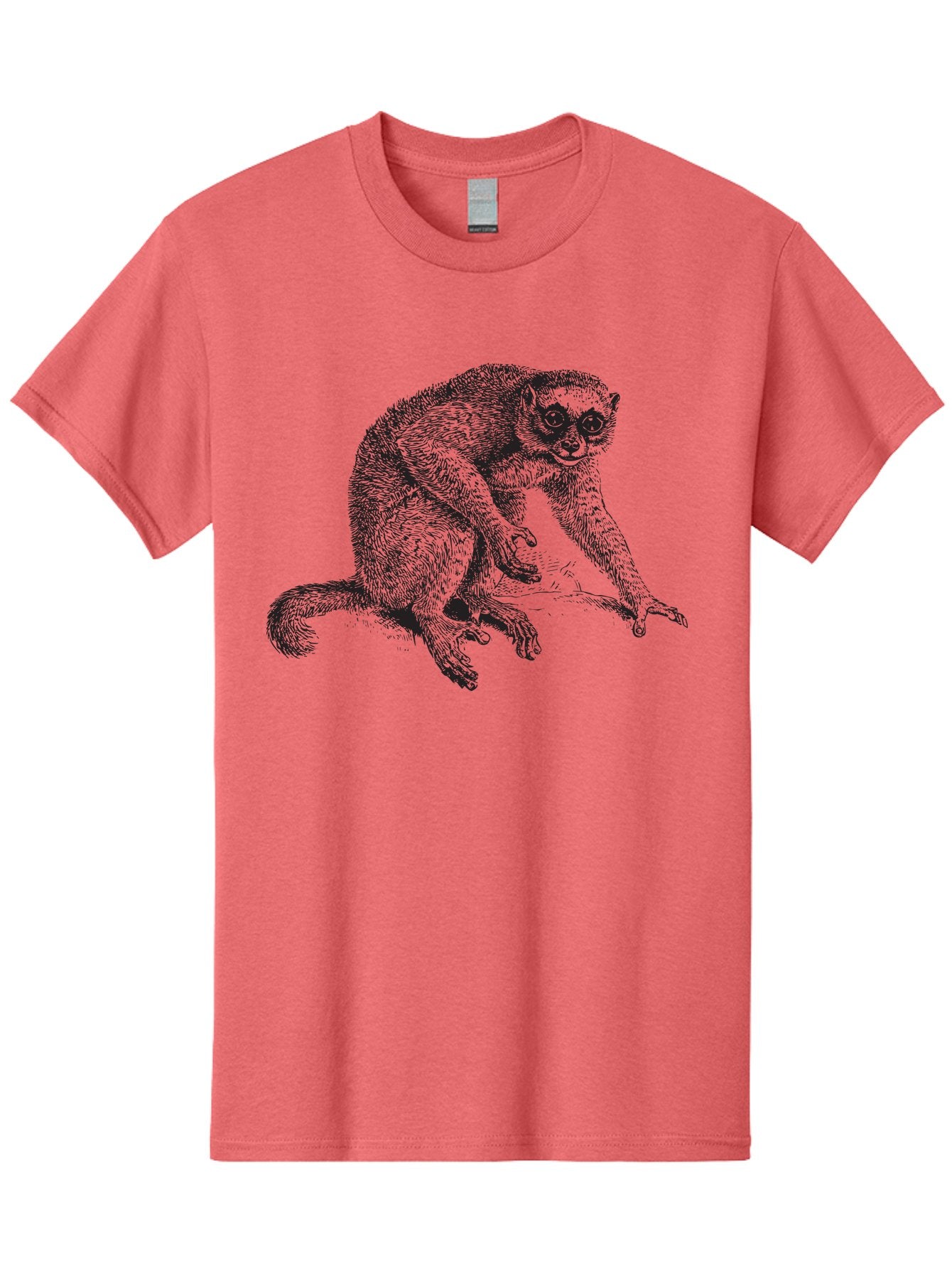 Lemur-Illustration Men'S Graphic Tee, 100% Cotton, Comfortable Casual Summer Wear, Machine Washable, Lemur On A Branch, Wildlife Art, Primate Illustration, Exotic Animal, Detailed Drawing, Furry Creature Aad904 13