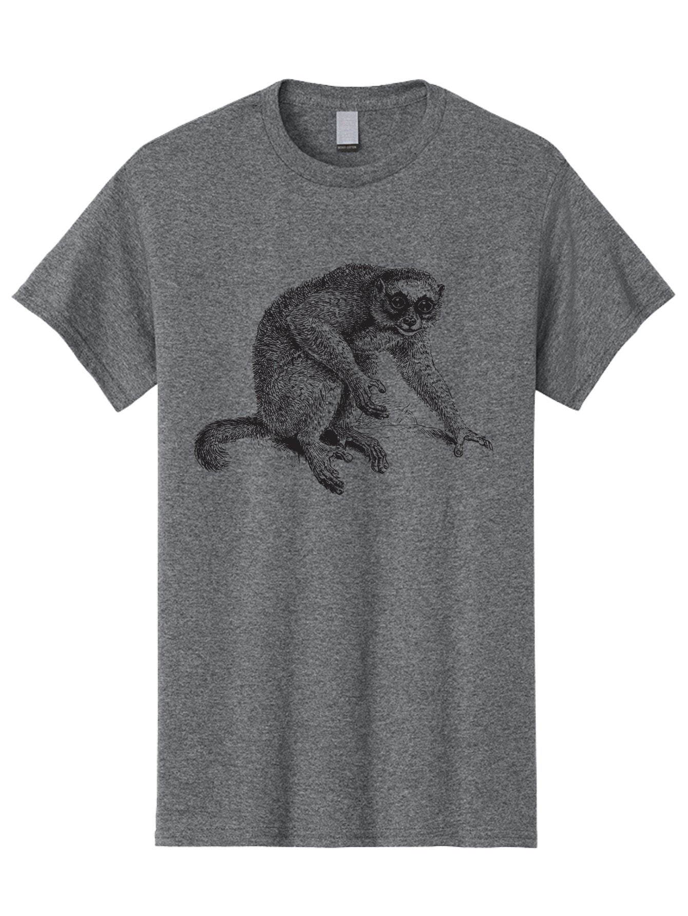 Lemur-Illustration Men'S Graphic Tee, 100% Cotton, Comfortable Casual Summer Wear, Machine Washable, Lemur On A Branch, Wildlife Art, Primate Illustration, Exotic Animal, Detailed Drawing, Furry Creature Aad904