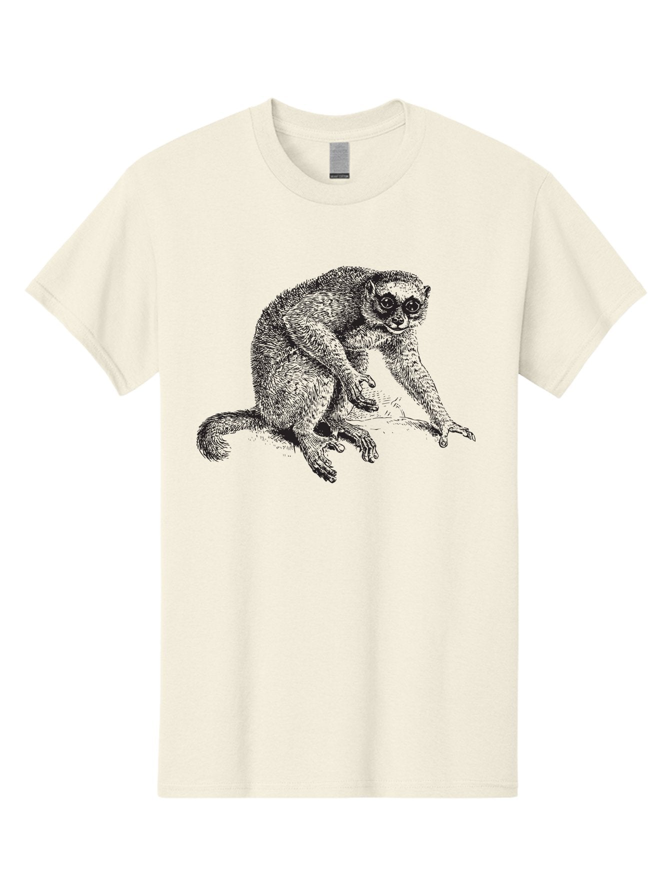 Lemur-Illustration Men'S Graphic Tee, 100% Cotton, Comfortable Casual Summer Wear, Machine Washable, Lemur On A Branch, Wildlife Art, Primate Illustration, Exotic Animal, Detailed Drawing, Furry Creature Aad904 5