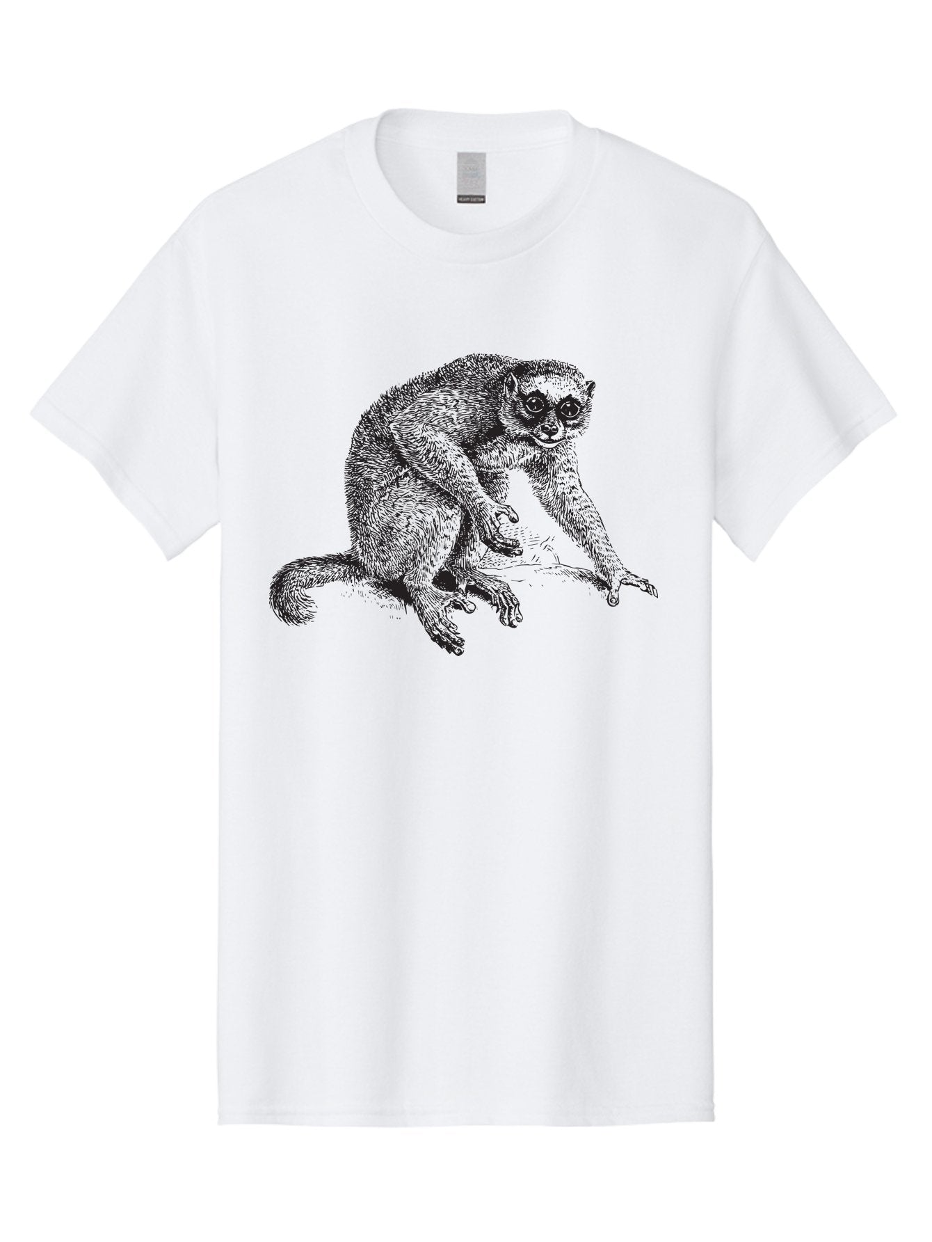 Lemur-Illustration Men'S Graphic Tee, 100% Cotton, Comfortable Casual Summer Wear, Machine Washable, Lemur On A Branch, Wildlife Art, Primate Illustration, Exotic Animal, Detailed Drawing, Furry Creature Aad904 9