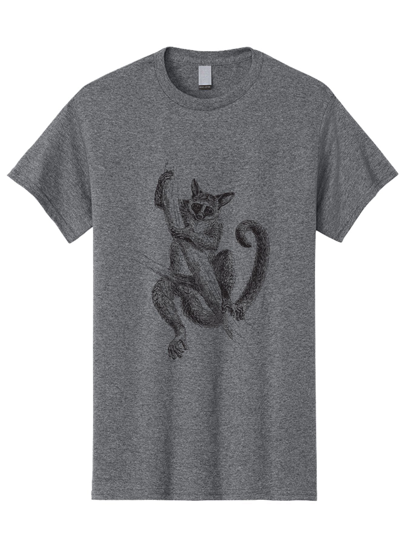 Lemur-Sketch Men'S Graphic Tee, 100% Cotton, Comfortable Casual Summer Wear, Machine Washable, Lemur Hanging From Tree Branch, Wild Animal, Primate, Tropical Forest, Agile Creature, Detailed Illustration, Wildlife Art, Exotic Species, Aad905 15