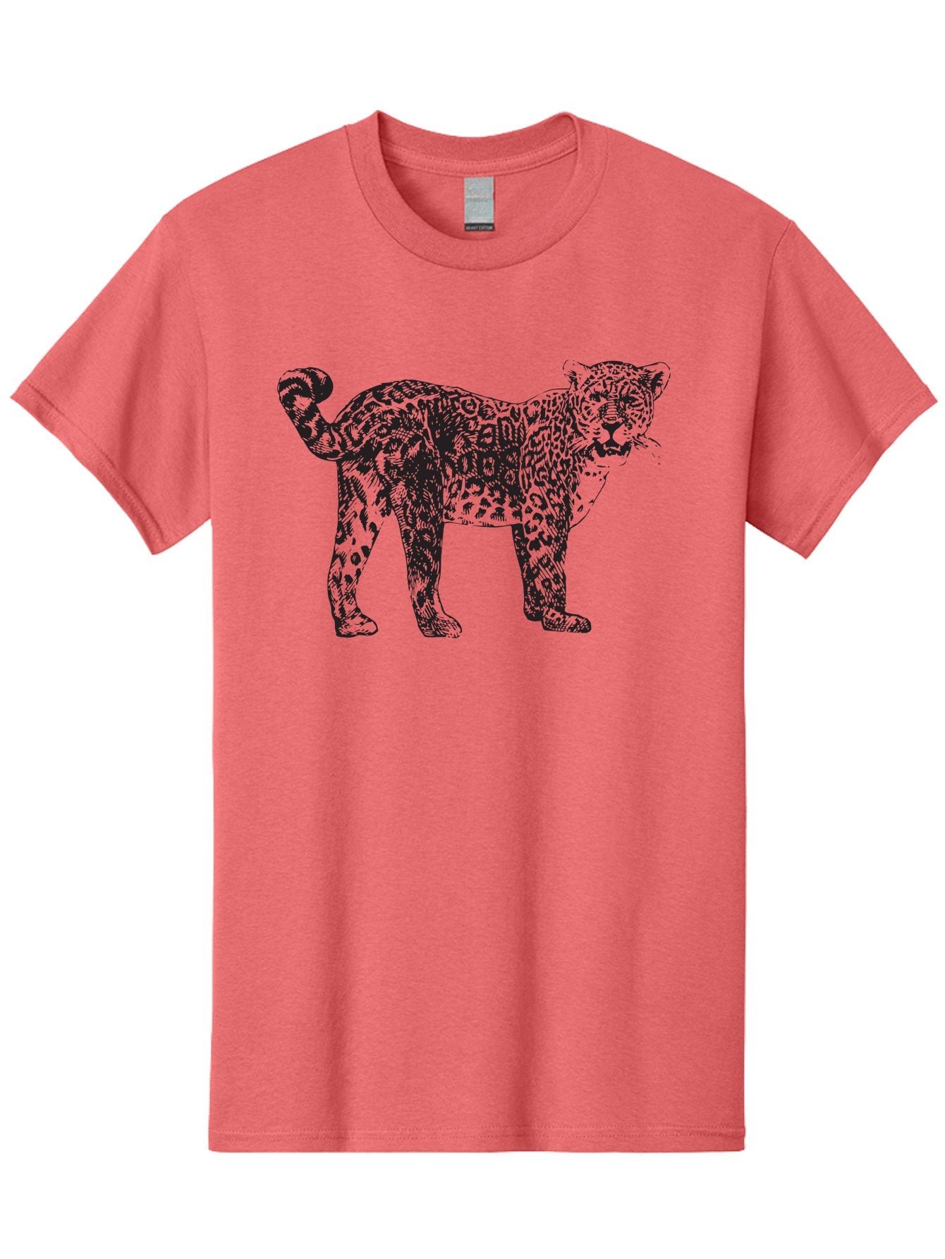 Leopard Men'S Graphic Tee, 100% Cotton, Comfortable Casual Summer Wear, Machine Washable, Spotted Leopard, Wild Cat, Animal Print, Leopard Illustration, Graphic Design, Bold Artwork, Fierce Animal, Detailed Texture, Wildlife Art Aad907