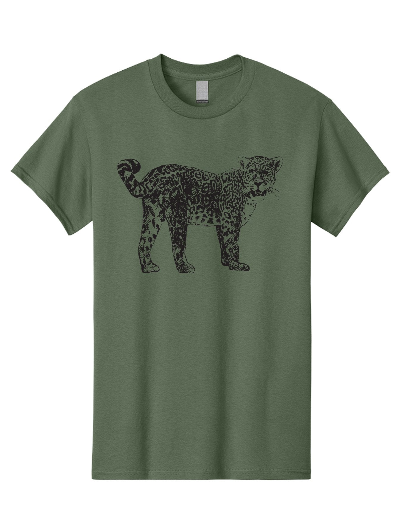 Leopard Men'S Graphic Tee, 100% Cotton, Comfortable Casual Summer Wear, Machine Washable, Spotted Leopard, Wild Cat, Animal Print, Leopard Illustration, Graphic Design, Bold Artwork, Fierce Animal, Detailed Texture, Wildlife Art Aad907 13