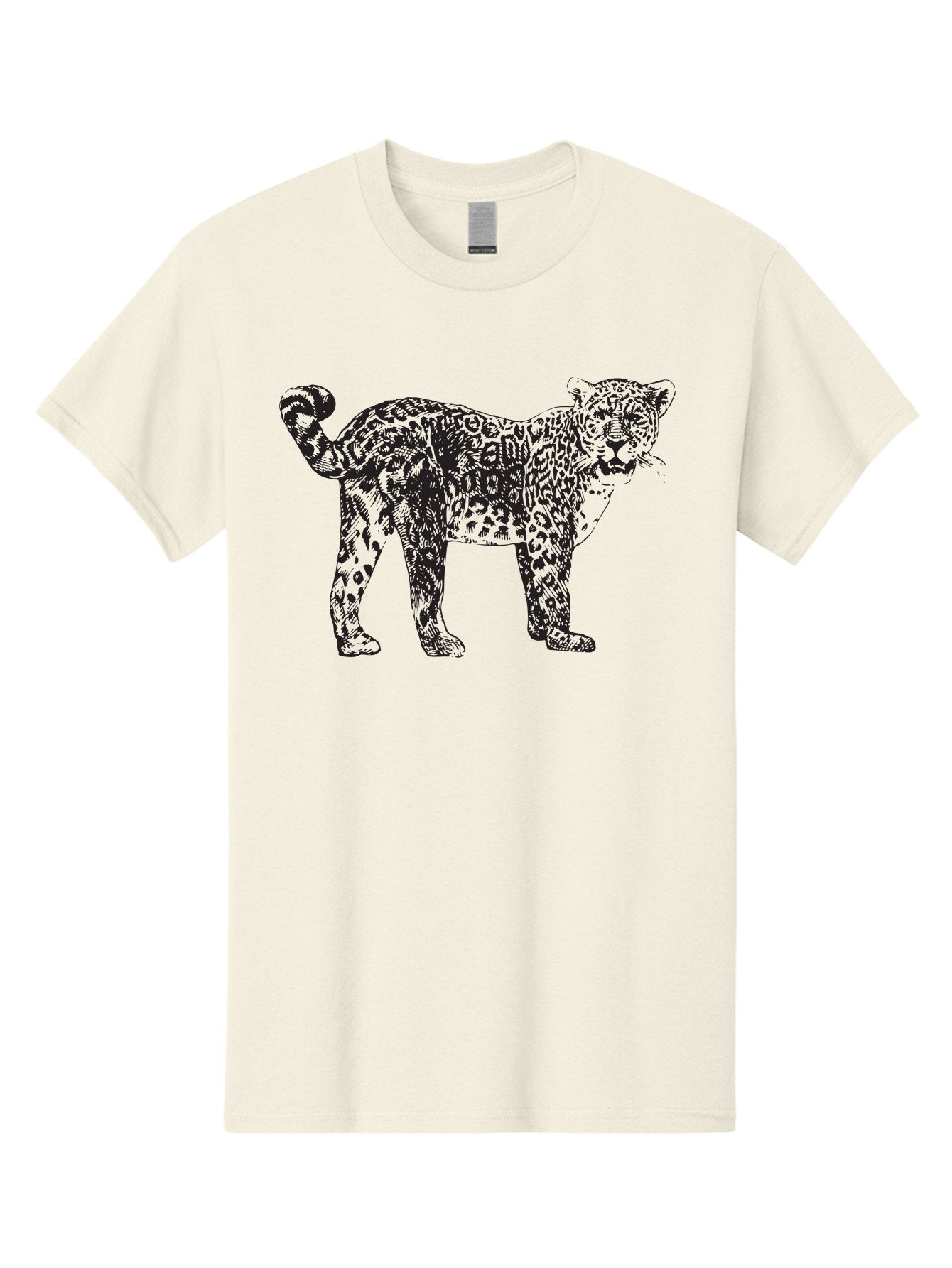 Leopard Men'S Graphic Tee, 100% Cotton, Comfortable Casual Summer Wear, Machine Washable, Spotted Leopard, Wild Cat, Animal Print, Leopard Illustration, Graphic Design, Bold Artwork, Fierce Animal, Detailed Texture, Wildlife Art Aad907 5