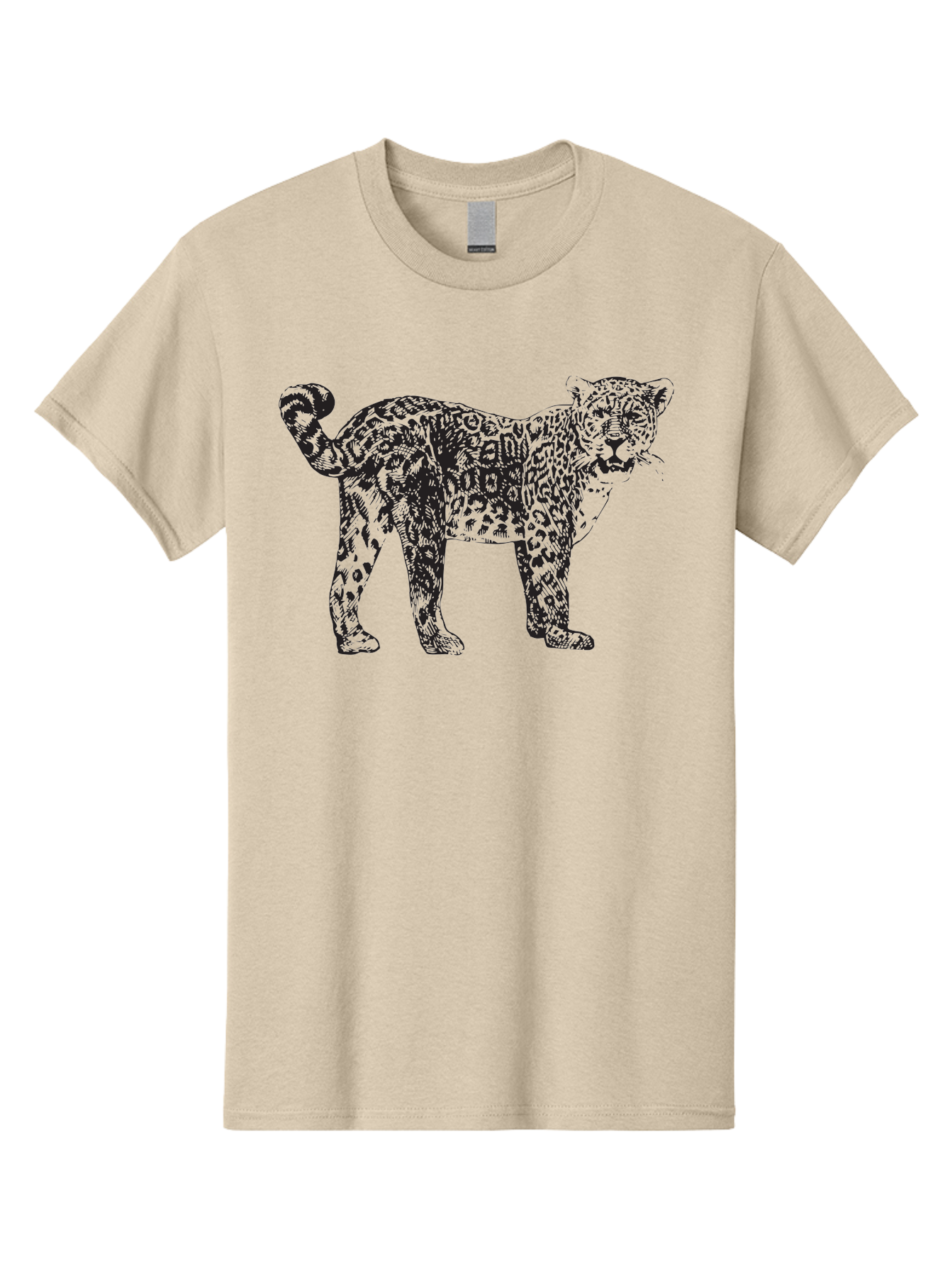 Leopard Men'S Graphic Tee, 100% Cotton, Comfortable Casual Summer Wear, Machine Washable, Spotted Leopard, Wild Cat, Animal Print, Leopard Illustration, Graphic Design, Bold Artwork, Fierce Animal, Detailed Texture, Wildlife Art Aad907