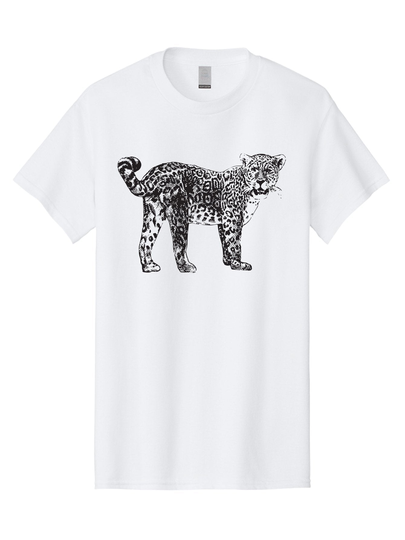 Leopard Men'S Graphic Tee, 100% Cotton, Comfortable Casual Summer Wear, Machine Washable, Spotted Leopard, Wild Cat, Animal Print, Leopard Illustration, Graphic Design, Bold Artwork, Fierce Animal, Detailed Texture, Wildlife Art Aad907 9