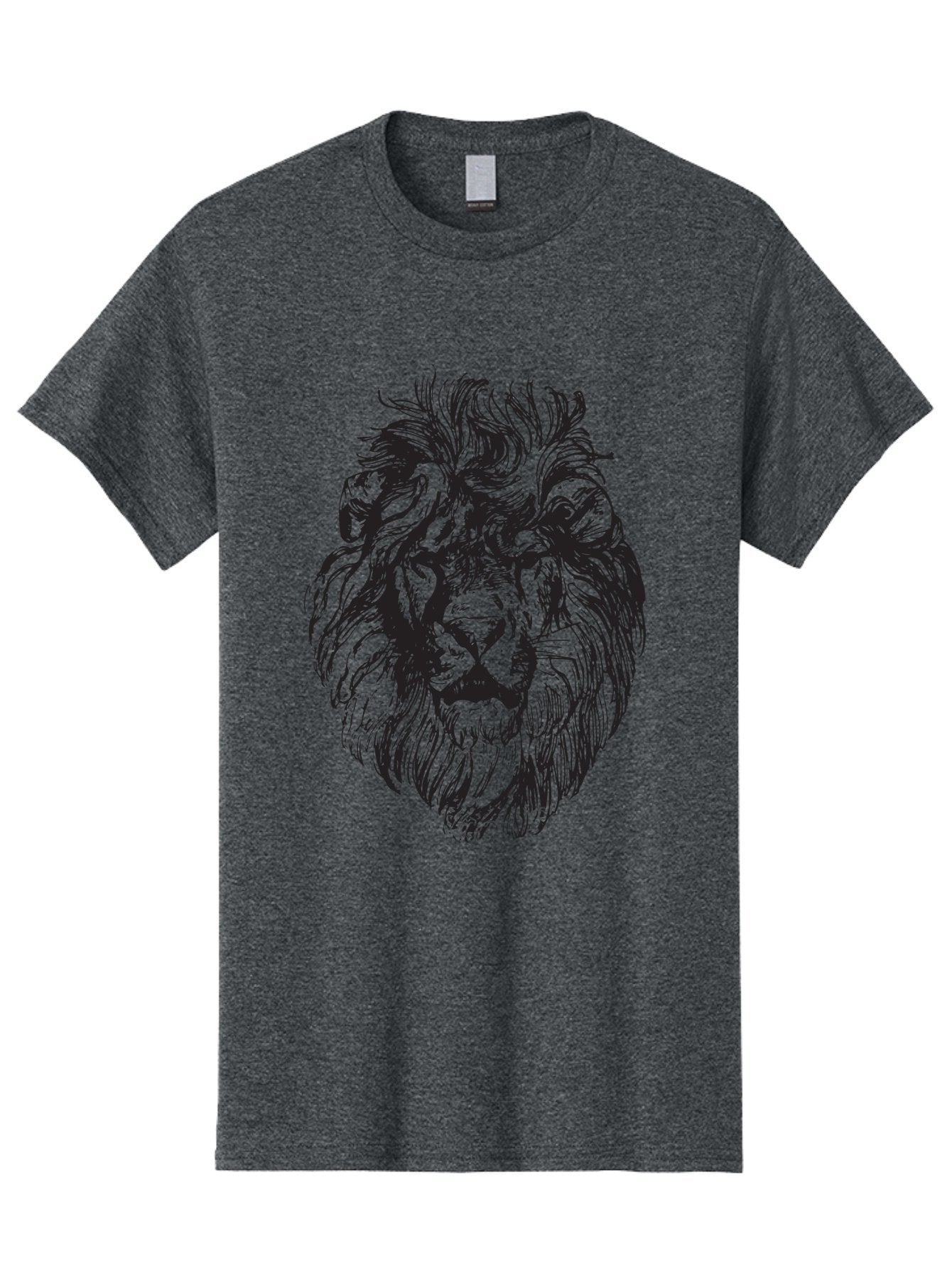 Lion-Head-Illustration Men'S Graphic Tee, 100% Cotton, Comfortable Casual Summer Wear, Machine Washable, Lion Face, Majestic Mane, Fierce Expression, Wild Animal, Sketch Art, Bold Lines, Wildlife Symbol, Courageous, Powerful Presence, Aad908 10