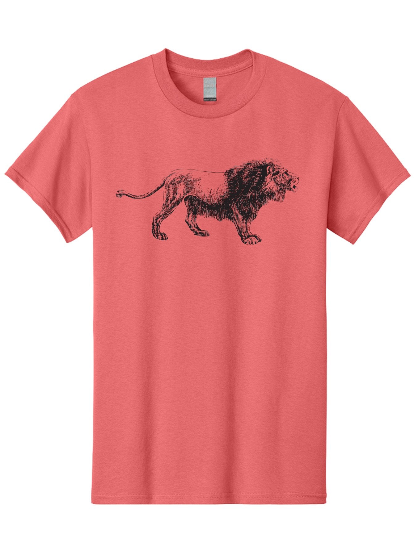 Lion Men'S Graphic Tee, 100% Cotton, Comfortable Casual Summer Wear, Machine Washable, Lion Silhouette, Majestic Animal, Wildlife Art, Fierce Creature, King Of The Jungle, Powerful Mane, Detailed Illustration, Wild Beauty, Aad909 3