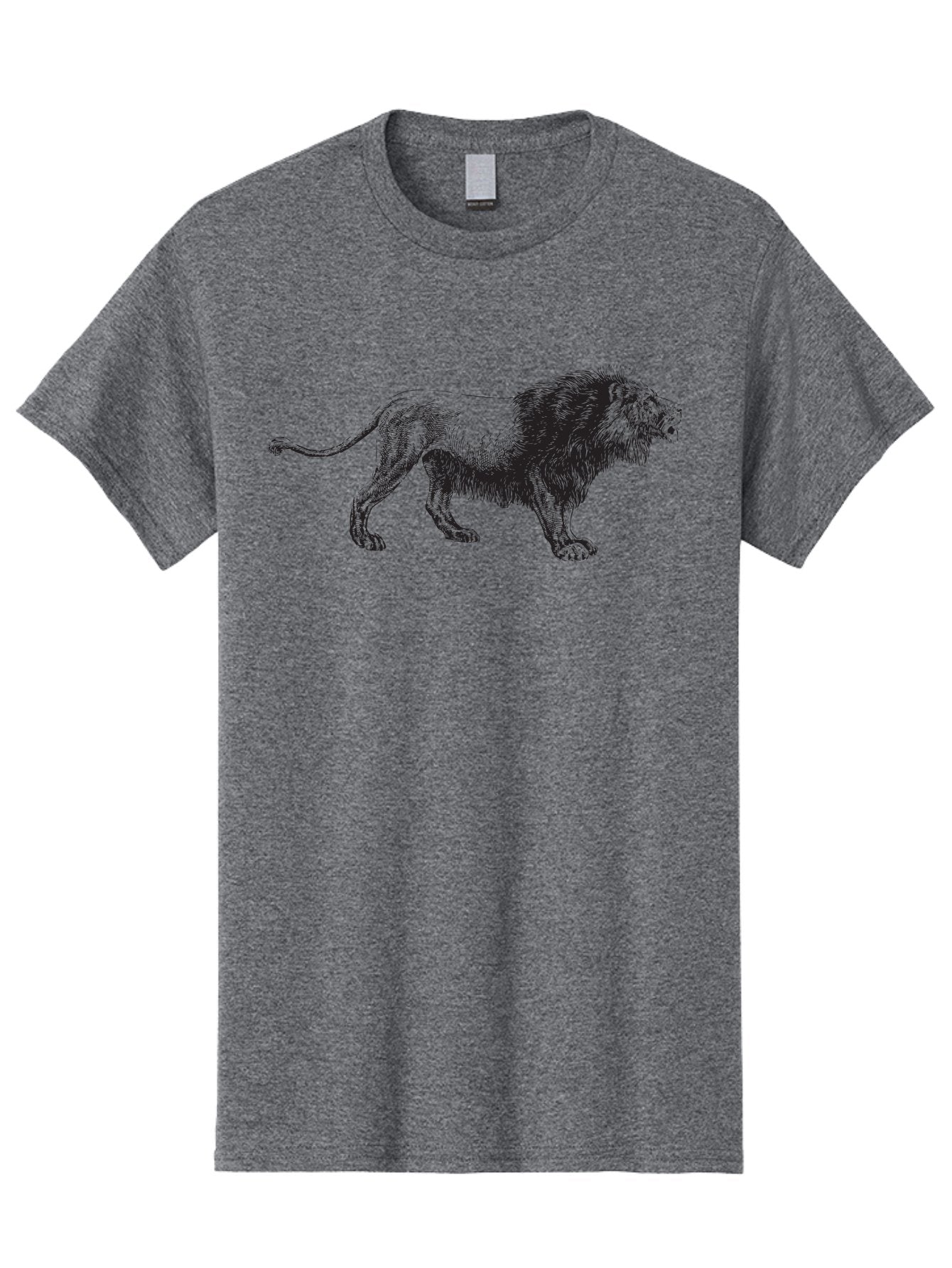 Lion Men'S Graphic Tee, 100% Cotton, Comfortable Casual Summer Wear, Machine Washable, Lion Silhouette, Majestic Animal, Wildlife Art, Fierce Creature, King Of The Jungle, Powerful Mane, Detailed Illustration, Wild Beauty, Aad909 14