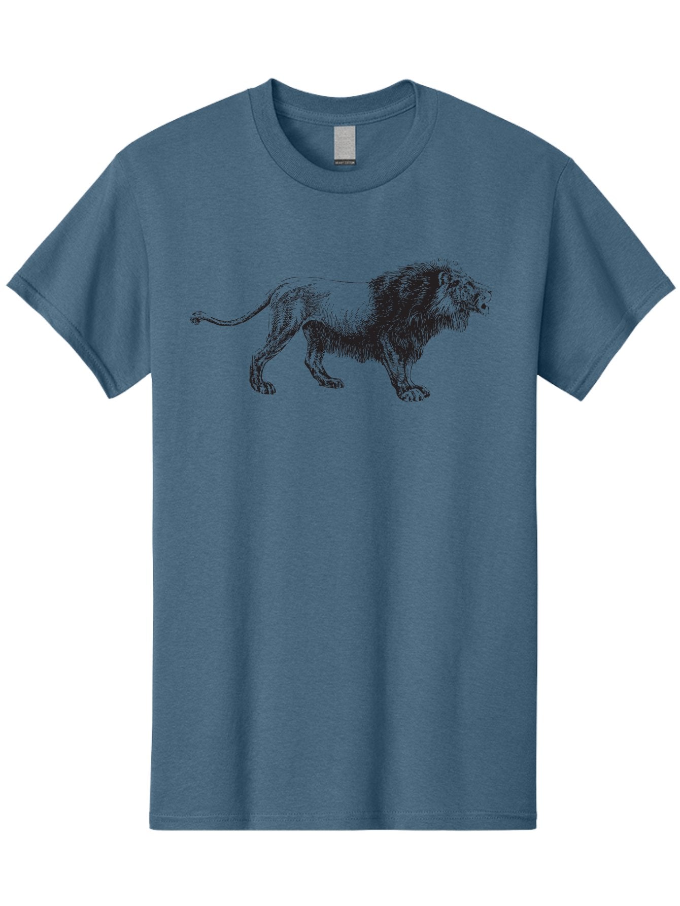 Lion Men'S Graphic Tee, 100% Cotton, Comfortable Casual Summer Wear, Machine Washable, Lion Silhouette, Majestic Animal, Wildlife Art, Fierce Creature, King Of The Jungle, Powerful Mane, Detailed Illustration, Wild Beauty, Aad909 8