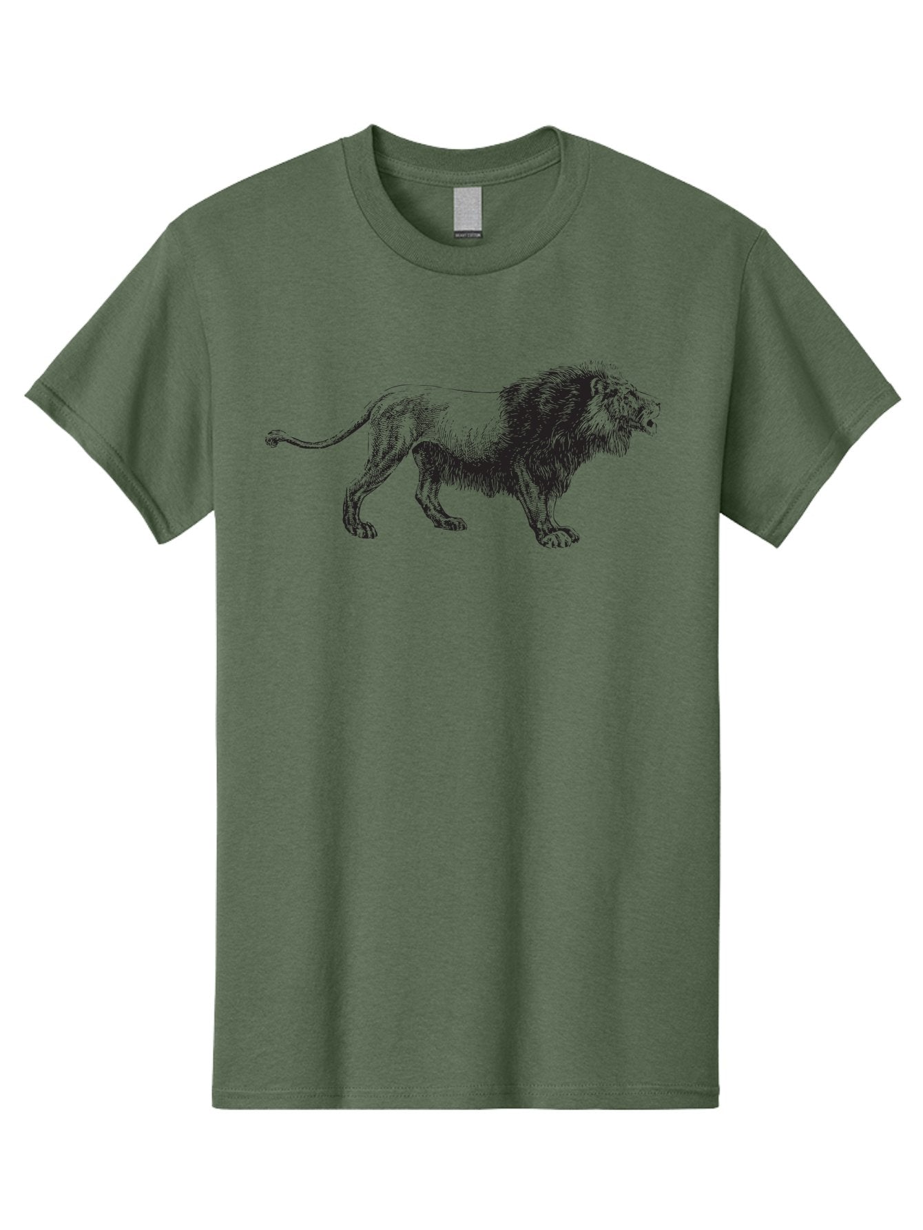 Lion Men'S Graphic Tee, 100% Cotton, Comfortable Casual Summer Wear, Machine Washable, Lion Silhouette, Majestic Animal, Wildlife Art, Fierce Creature, King Of The Jungle, Powerful Mane, Detailed Illustration, Wild Beauty, Aad909 11