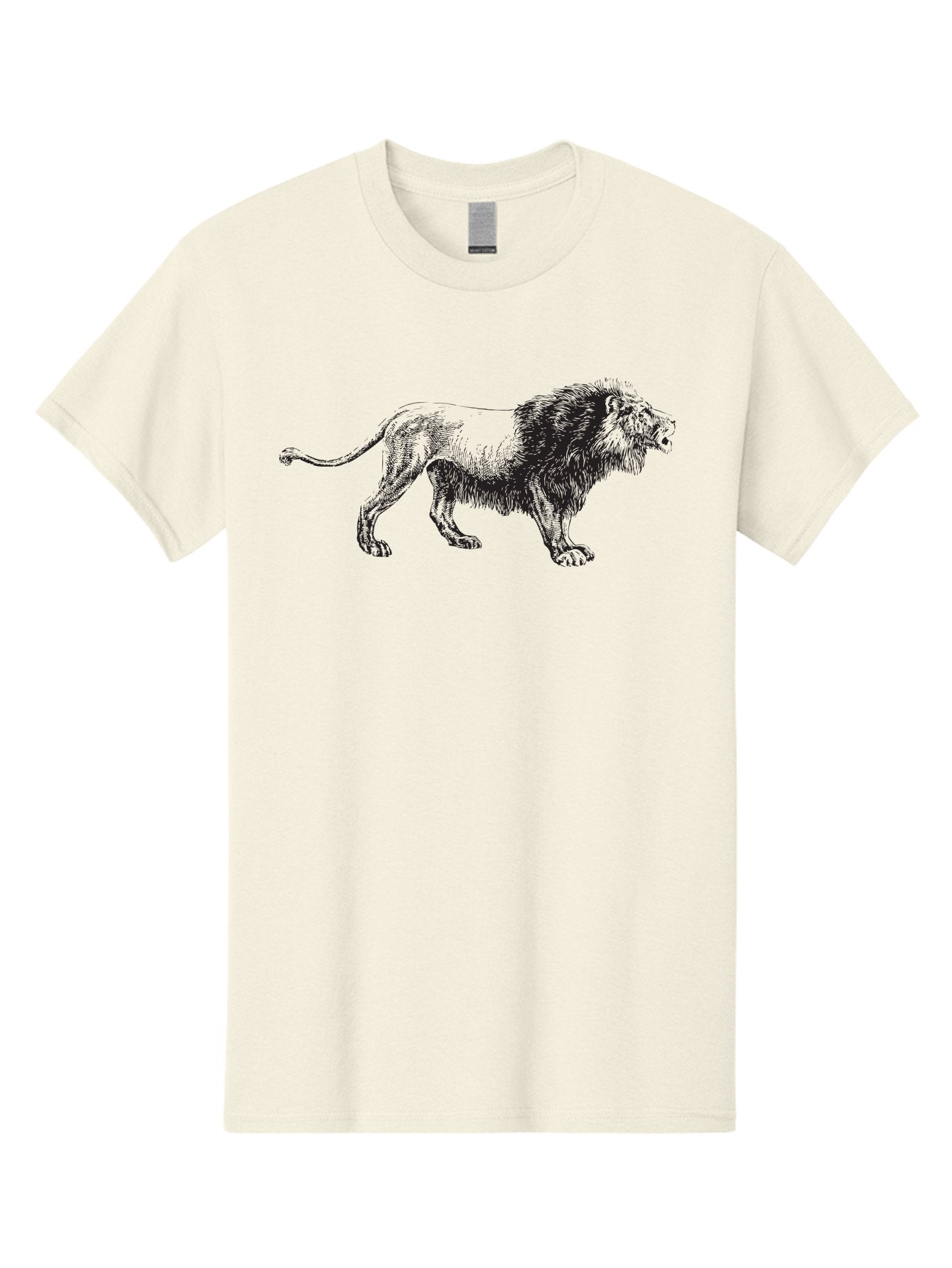 Lion Men'S Graphic Tee, 100% Cotton, Comfortable Casual Summer Wear, Machine Washable, Lion Silhouette, Majestic Animal, Wildlife Art, Fierce Creature, King Of The Jungle, Powerful Mane, Detailed Illustration, Wild Beauty, Aad909 7