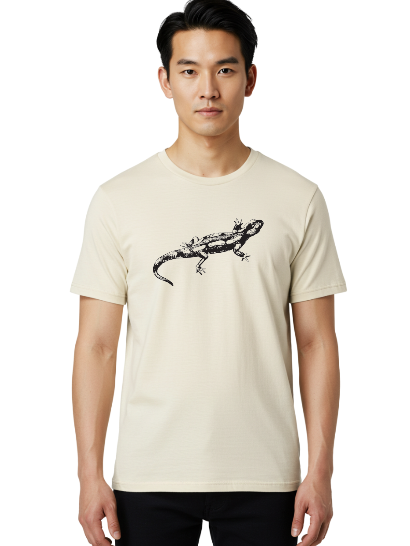 Lizard-1 Men'S Graphic Tee, 100% Cotton, Comfortable Casual Summer Wear, Machine Washable, Lizard Graphic, Reptile Illustration, Wildlife Art, Scaly Texture, Cold-Blooded Creature, Primitive Design, Detailed Drawing, Black Silhouette Aad910 22