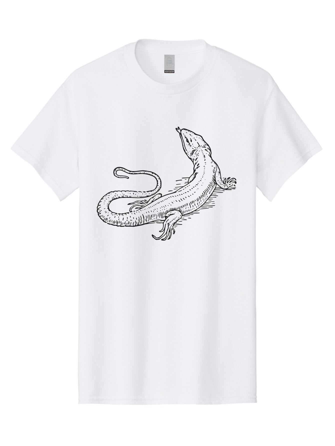 Lizard Men'S Graphic Tee, 100% Cotton, Comfortable Casual Summer Wear, Machine Washable, Sketch Of Lizard, Reptile Illustration, Wildlife Art, Simple Line Drawing, Lizard Resting, Relaxed Pose Aad911 12