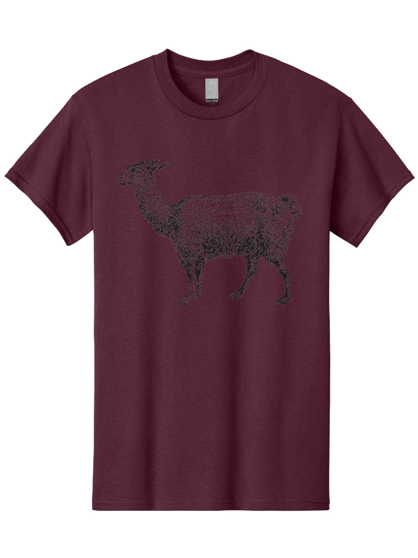 Llama Men'S Graphic Tee, 100% Cotton, Comfortable Casual Summer Wear, Machine Washable, Llama Illustration, Furry Animal, Woolly Texture, Standing Llama, Black And Green Graphic, Animal Art, Simple Design Aad912 21