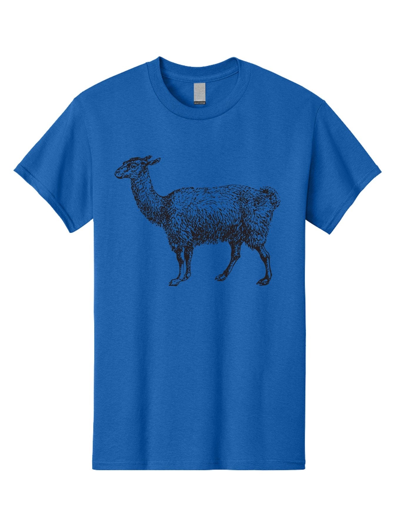 Llama Men'S Graphic Tee, 100% Cotton, Comfortable Casual Summer Wear, Machine Washable, Llama Illustration, Furry Animal, Woolly Texture, Standing Llama, Black And Green Graphic, Animal Art, Simple Design Aad912 10