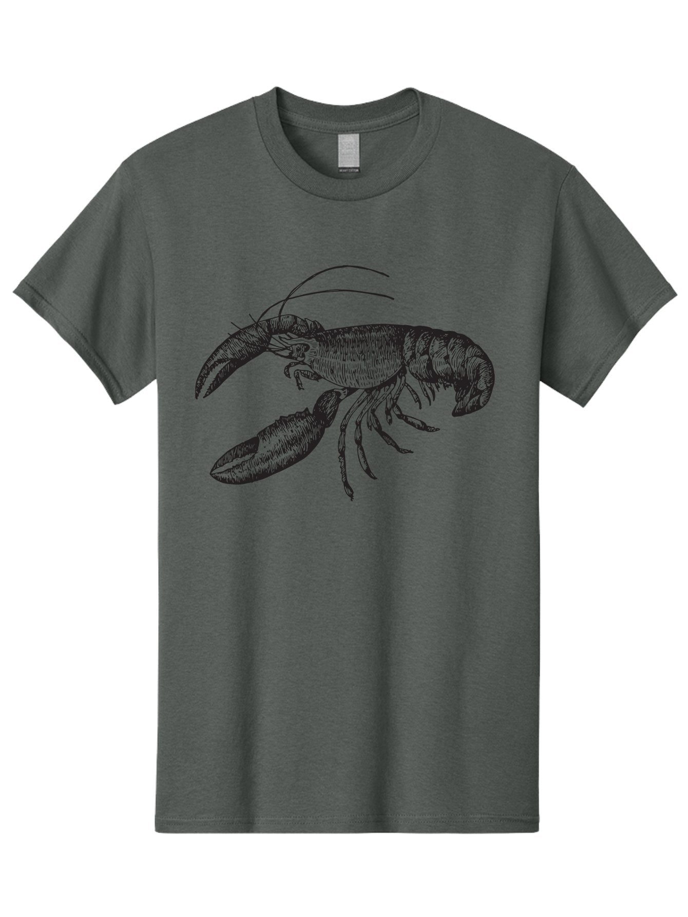 Lobster Men'S Graphic Tee, 100% Cotton, Comfortable Casual Summer Wear, Machine Washable, Lobster Illustration, Crustacean Art, Seafood Graphic, Detailed Drawing, Claw Art, Shellfish Design, Black Linework Aad913 4