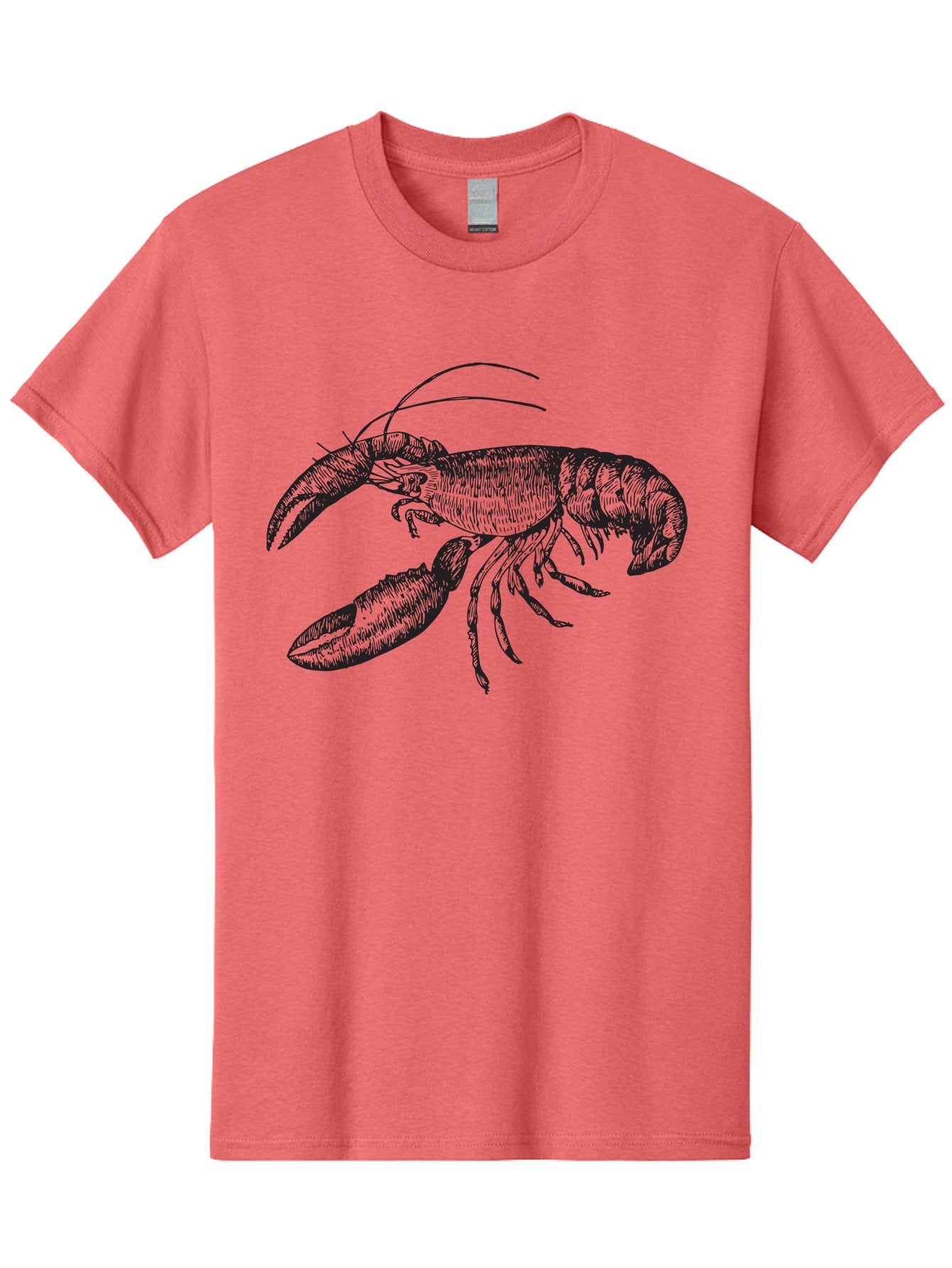 Lobster Men'S Graphic Tee, 100% Cotton, Comfortable Casual Summer Wear, Machine Washable, Lobster Illustration, Crustacean Art, Seafood Graphic, Detailed Drawing, Claw Art, Shellfish Design, Black Linework Aad913 3