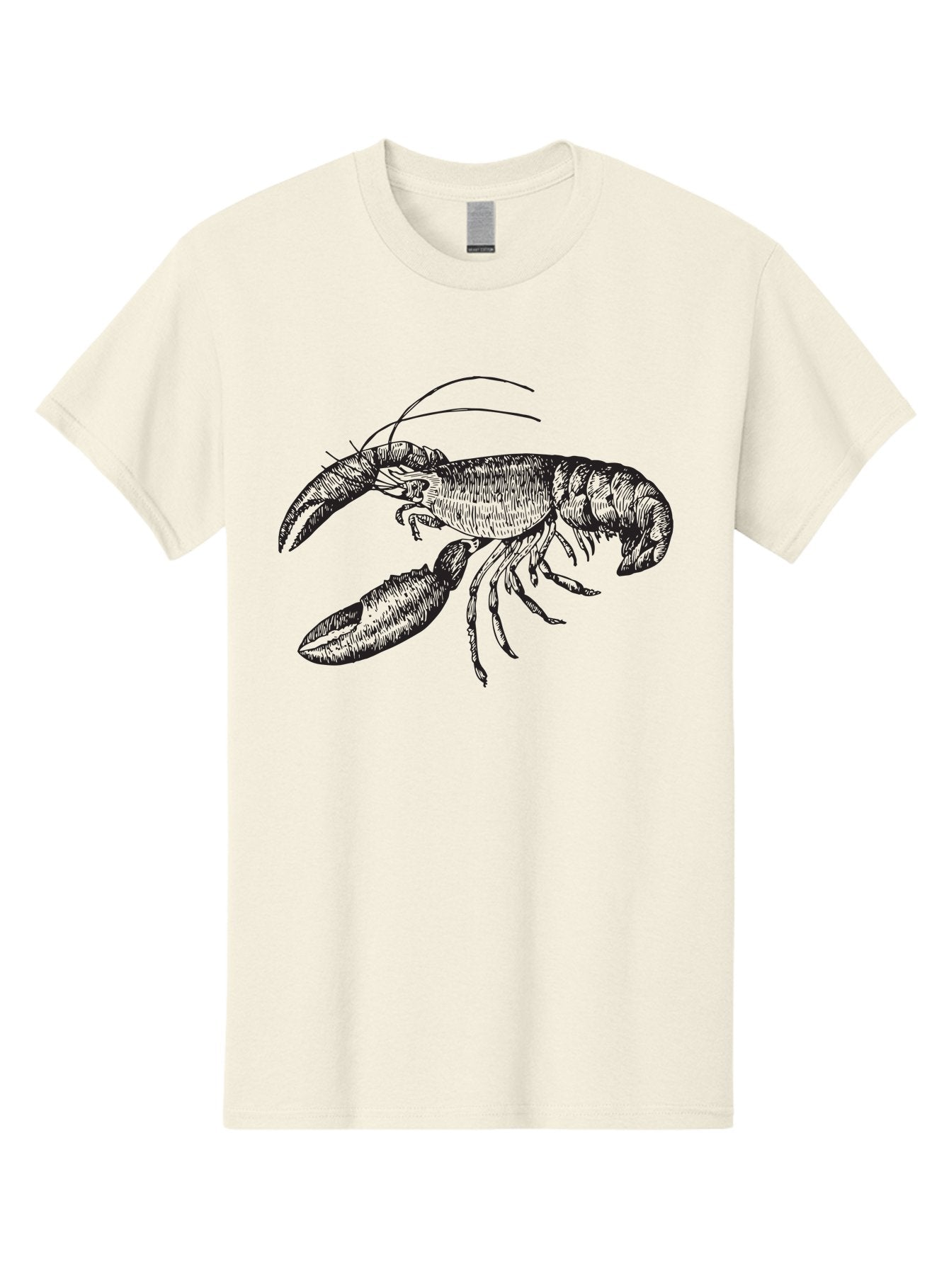 Lobster Men'S Graphic Tee, 100% Cotton, Comfortable Casual Summer Wear, Machine Washable, Lobster Illustration, Crustacean Art, Seafood Graphic, Detailed Drawing, Claw Art, Shellfish Design, Black Linework Aad913 12