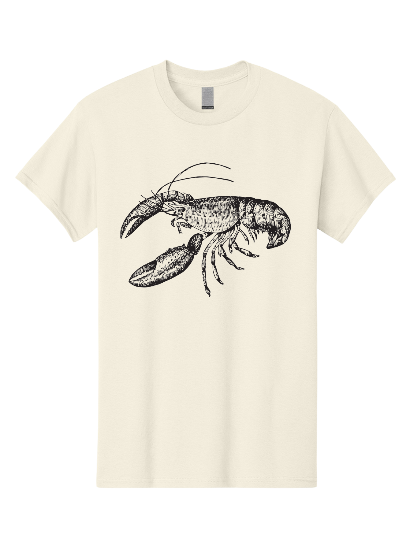 Lobster Men'S Graphic Tee, 100% Cotton, Comfortable Casual Summer Wear, Machine Washable, Lobster Illustration, Crustacean Art, Seafood Graphic, Detailed Drawing, Claw Art, Shellfish Design, Black Linework Aad913 5